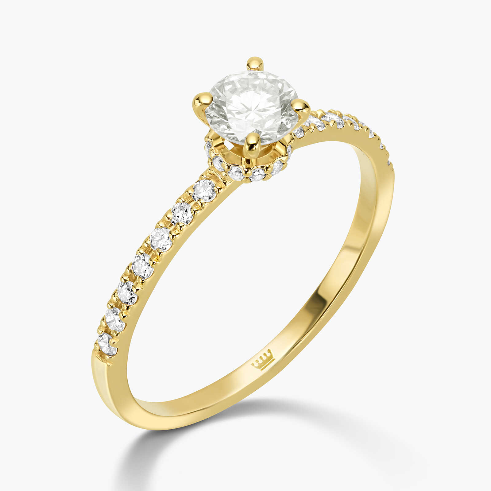 טבעת זהב משובצת יהלומים