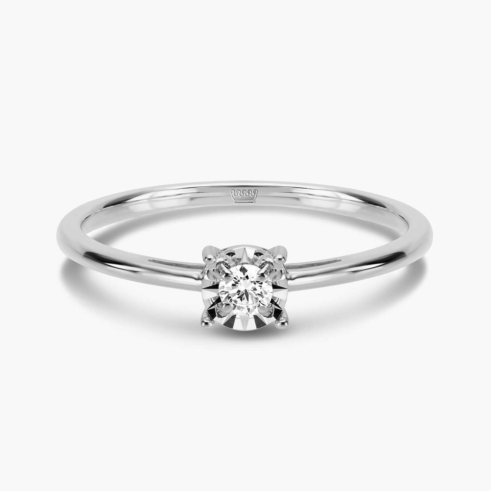 טבעת זהב משובצת יהלום סוליטר