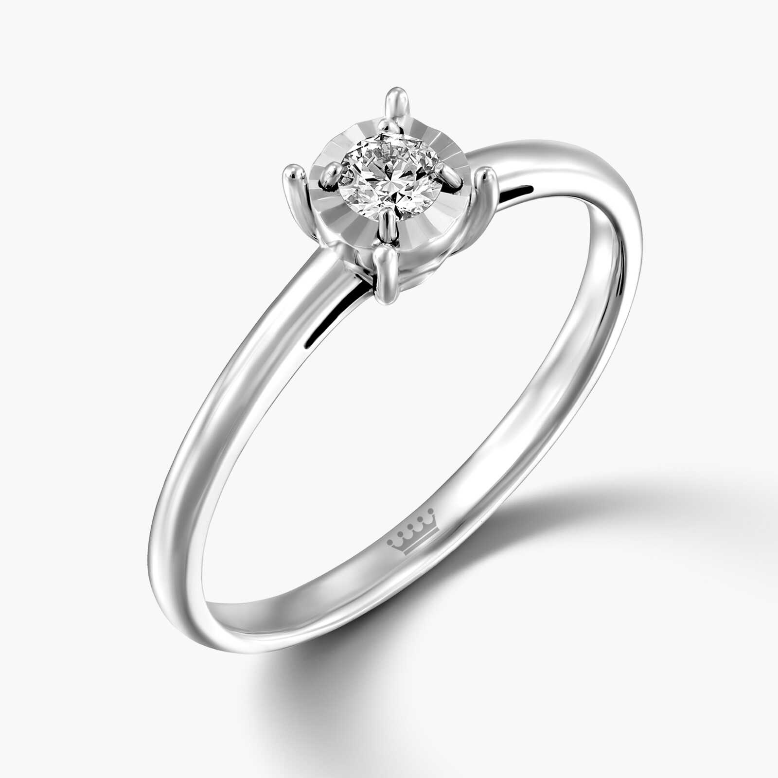 טבעת זהב סוליטר משובצת יהלום