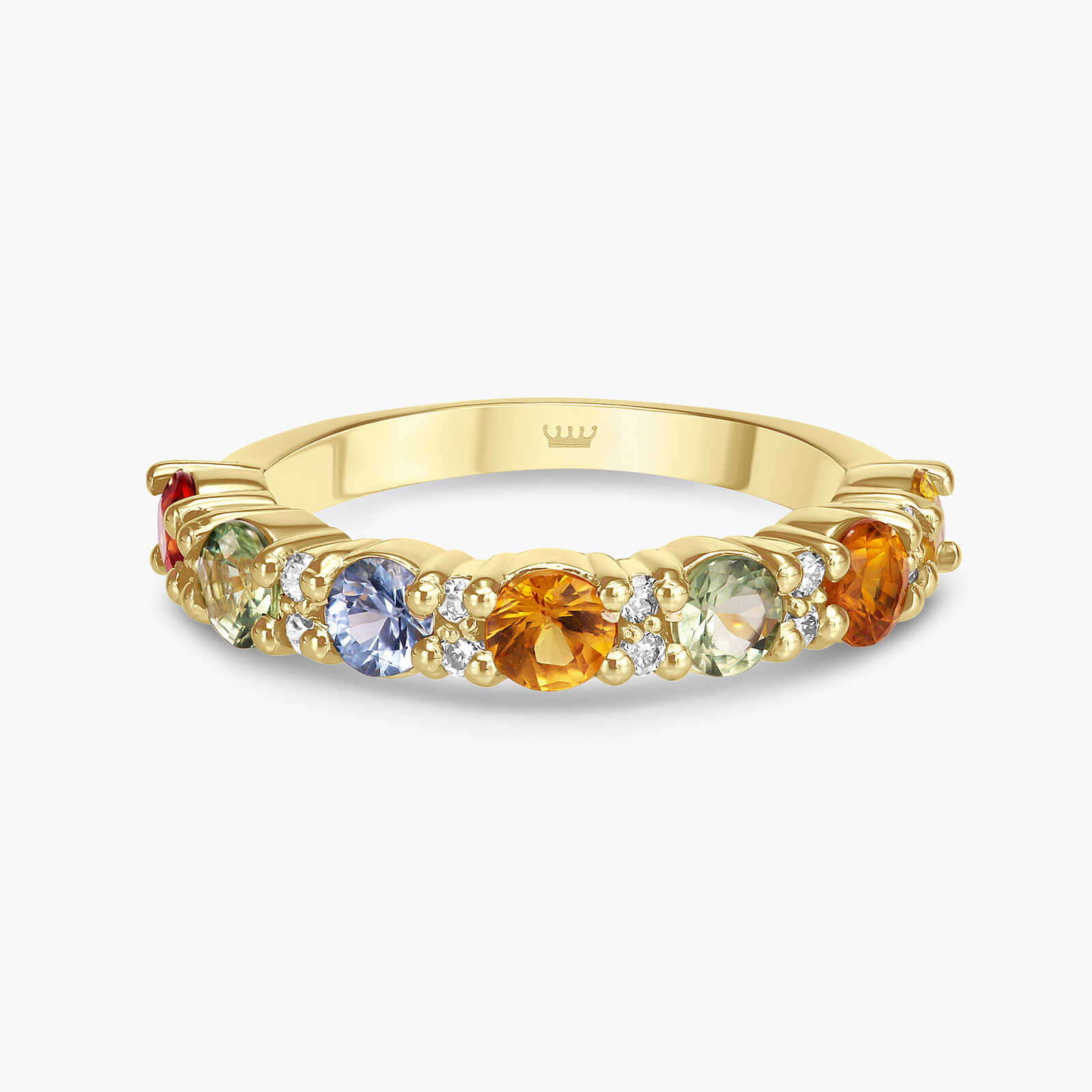 טבעת RAINBOW משובצת יהלומים וספירים