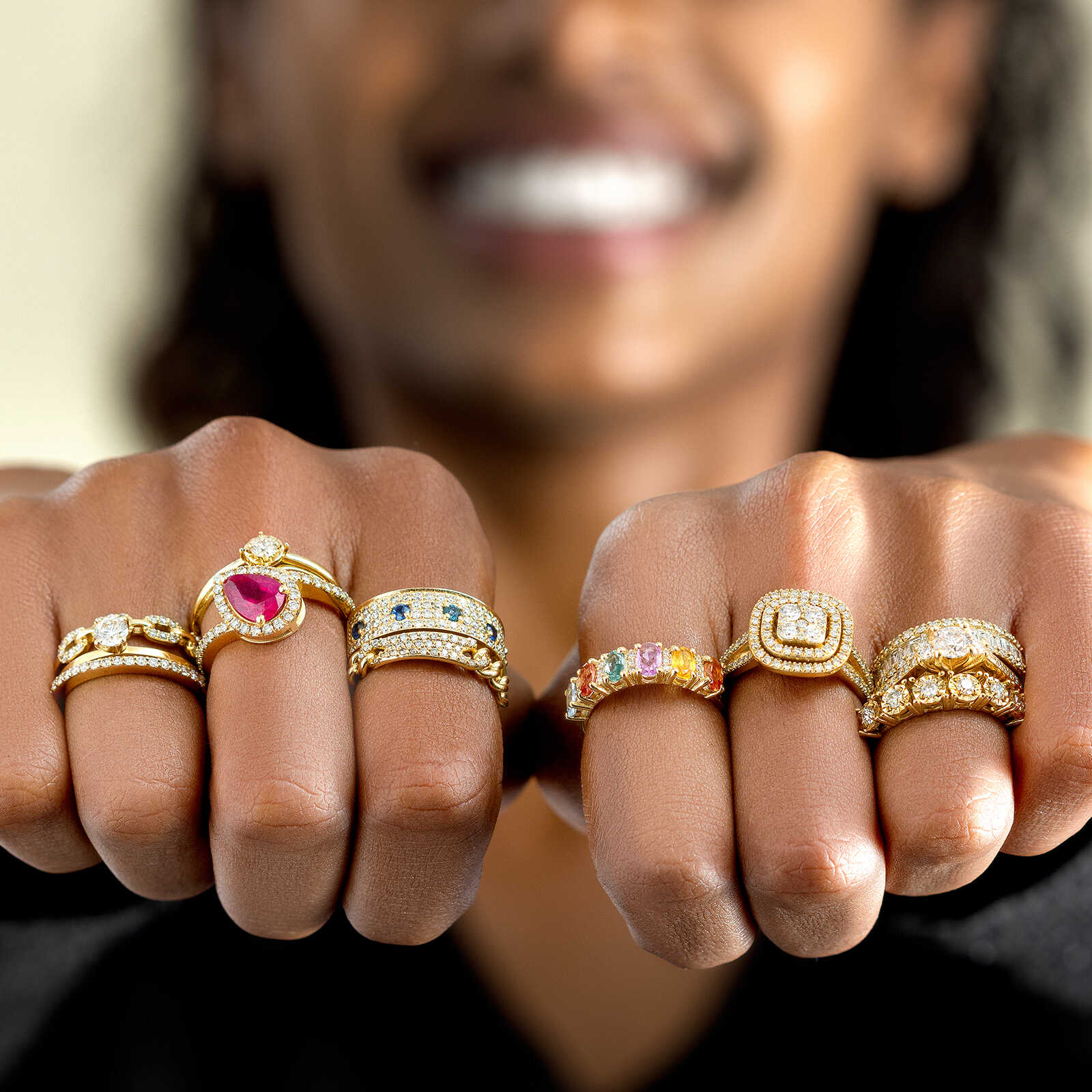 טבעת זהב סוליטר משובצת יהלום