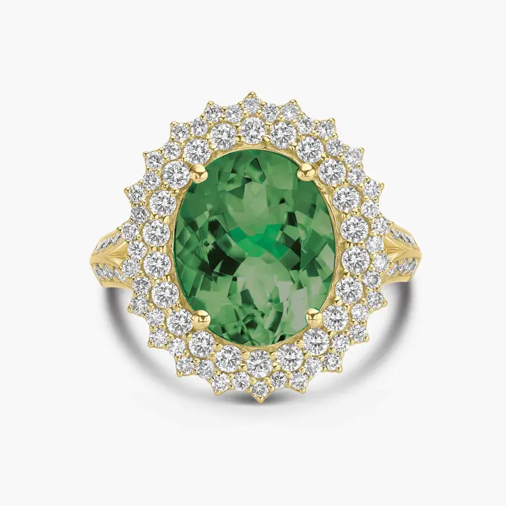 טבעת מרשימה המשובצת אגת ויהלומים