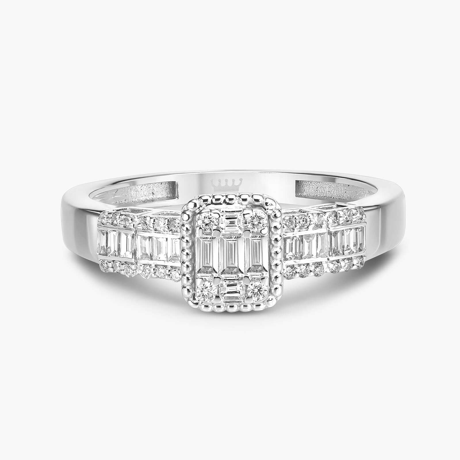 טבעת אירוסין קירה בשיבוץ יהלומים