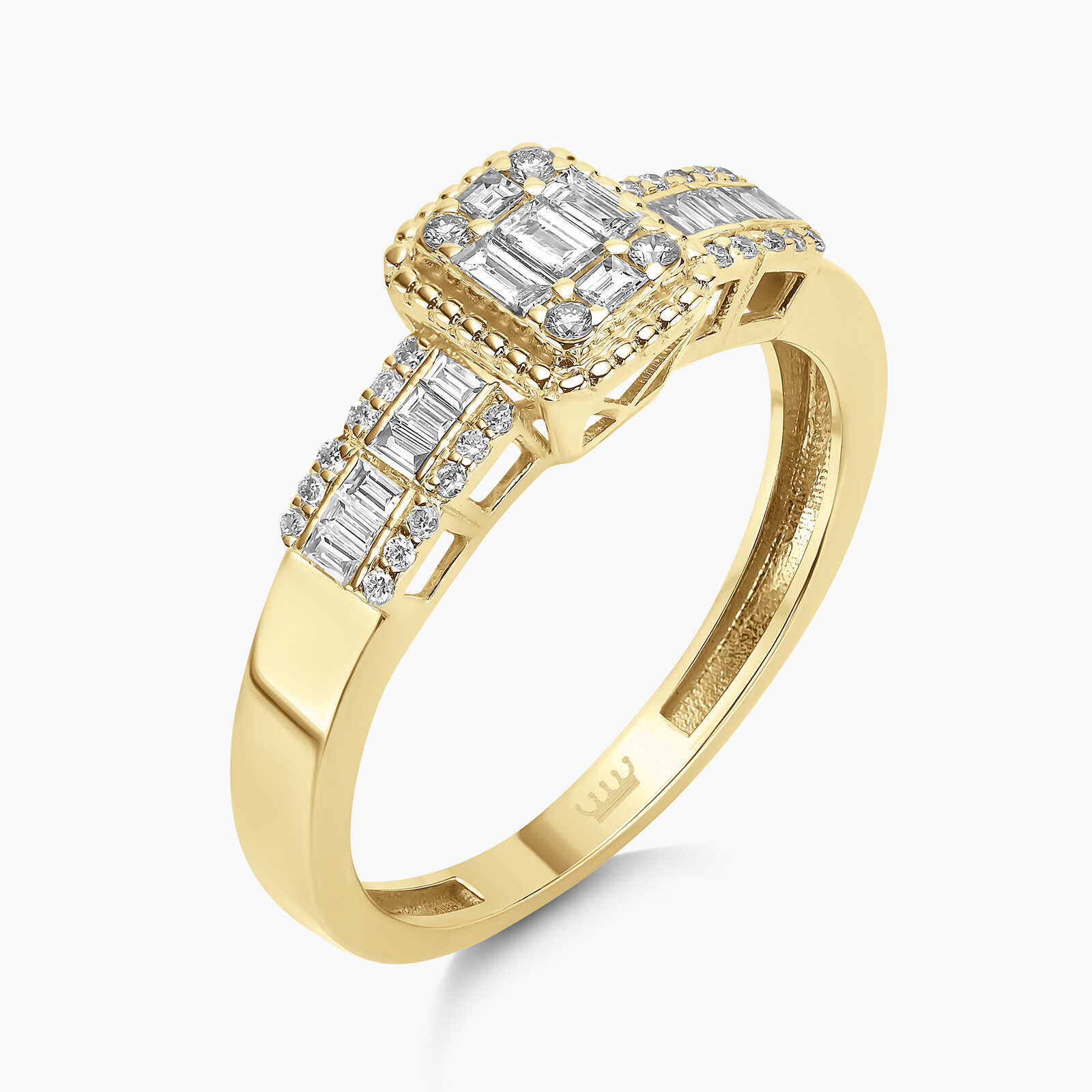 טבעת אירוסין קירה בשיבוץ יהלומים