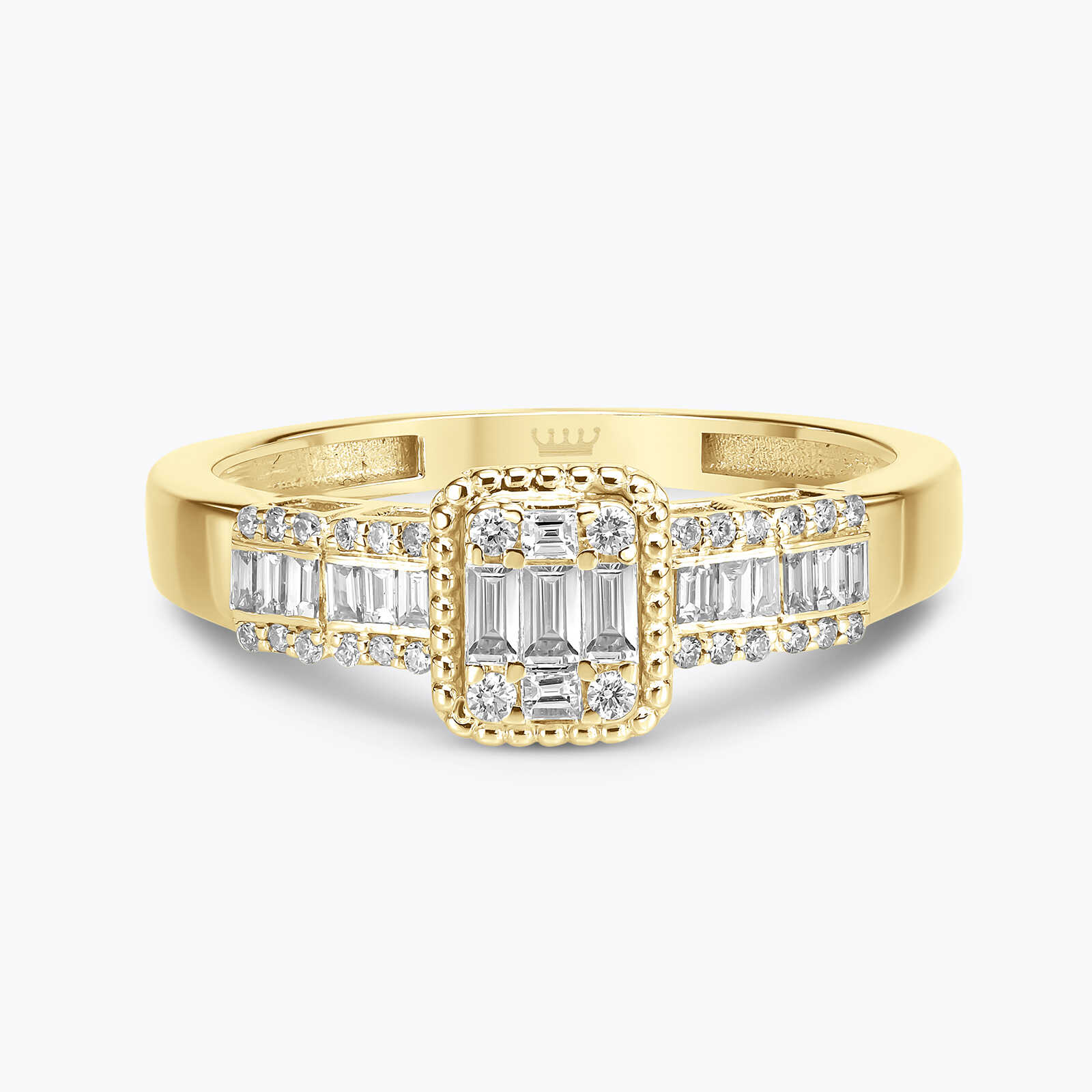 טבעת אירוסין קירה בשיבוץ יהלומים