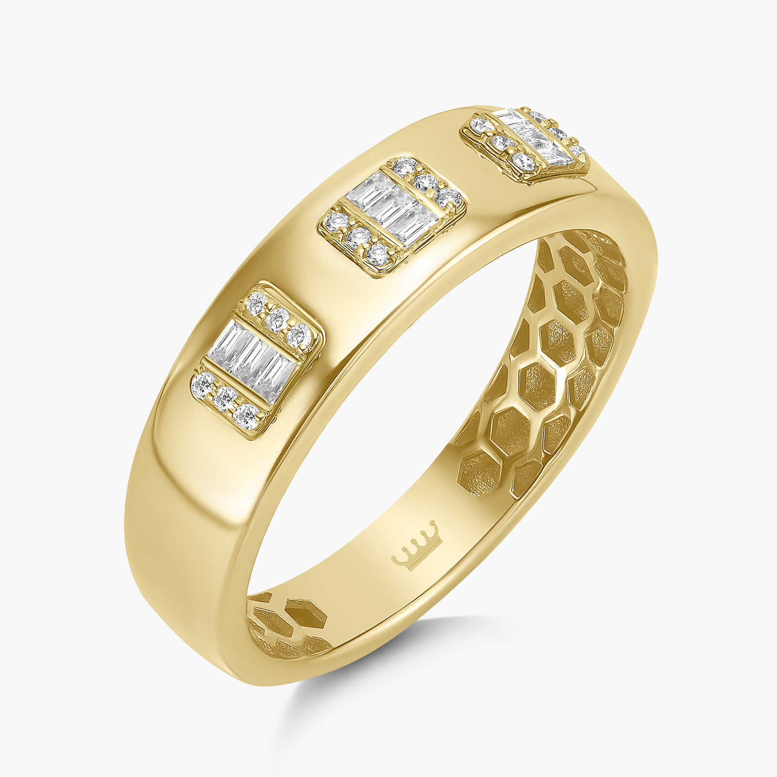 טבעת האנטר בשיבוץ יהלומים