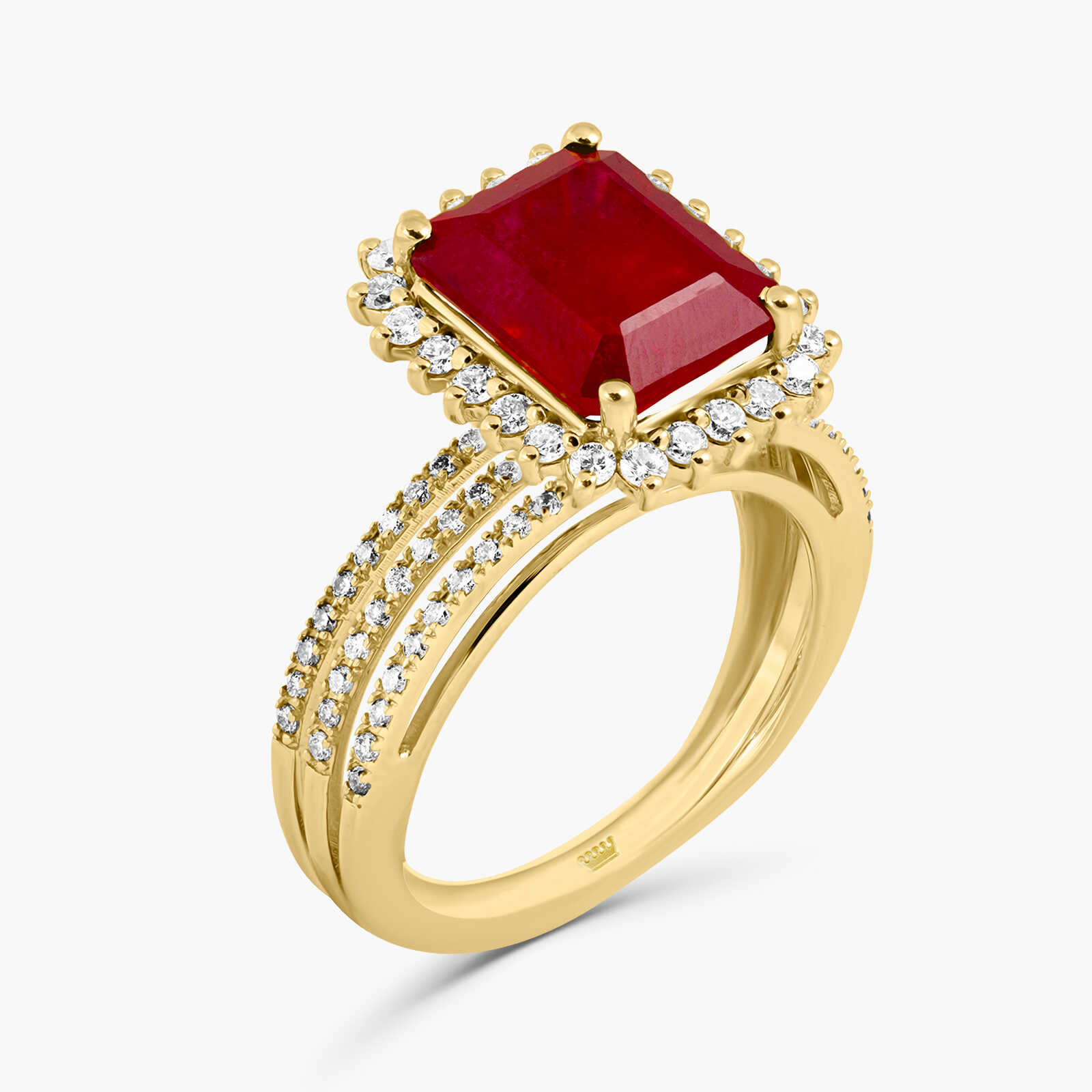 טבעת רובי גלס ויהלומים