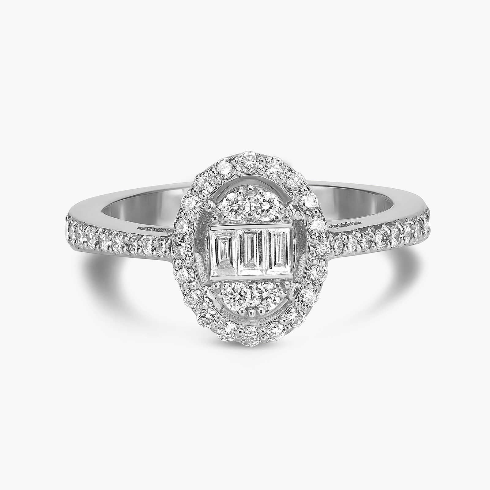 טבעת יעלה מזהב 14K משובצת יהלומים