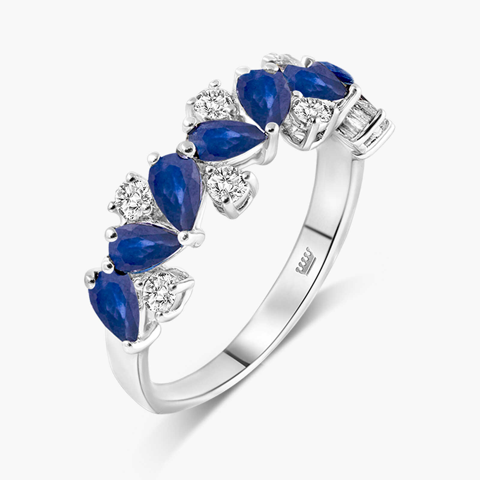 טבעת משובצת ספירי- טיפה ויהלומים