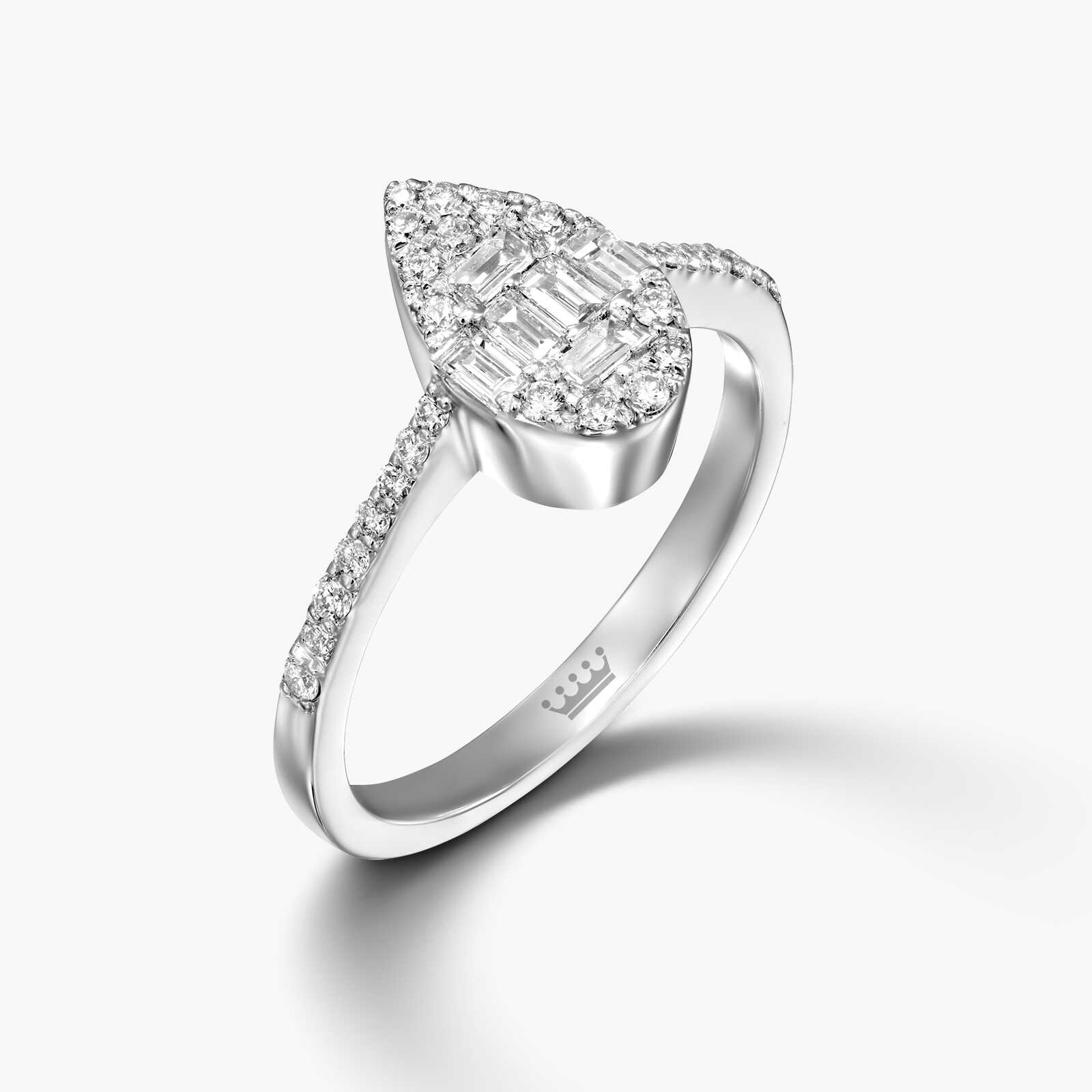 טבעת יהלום טיפה