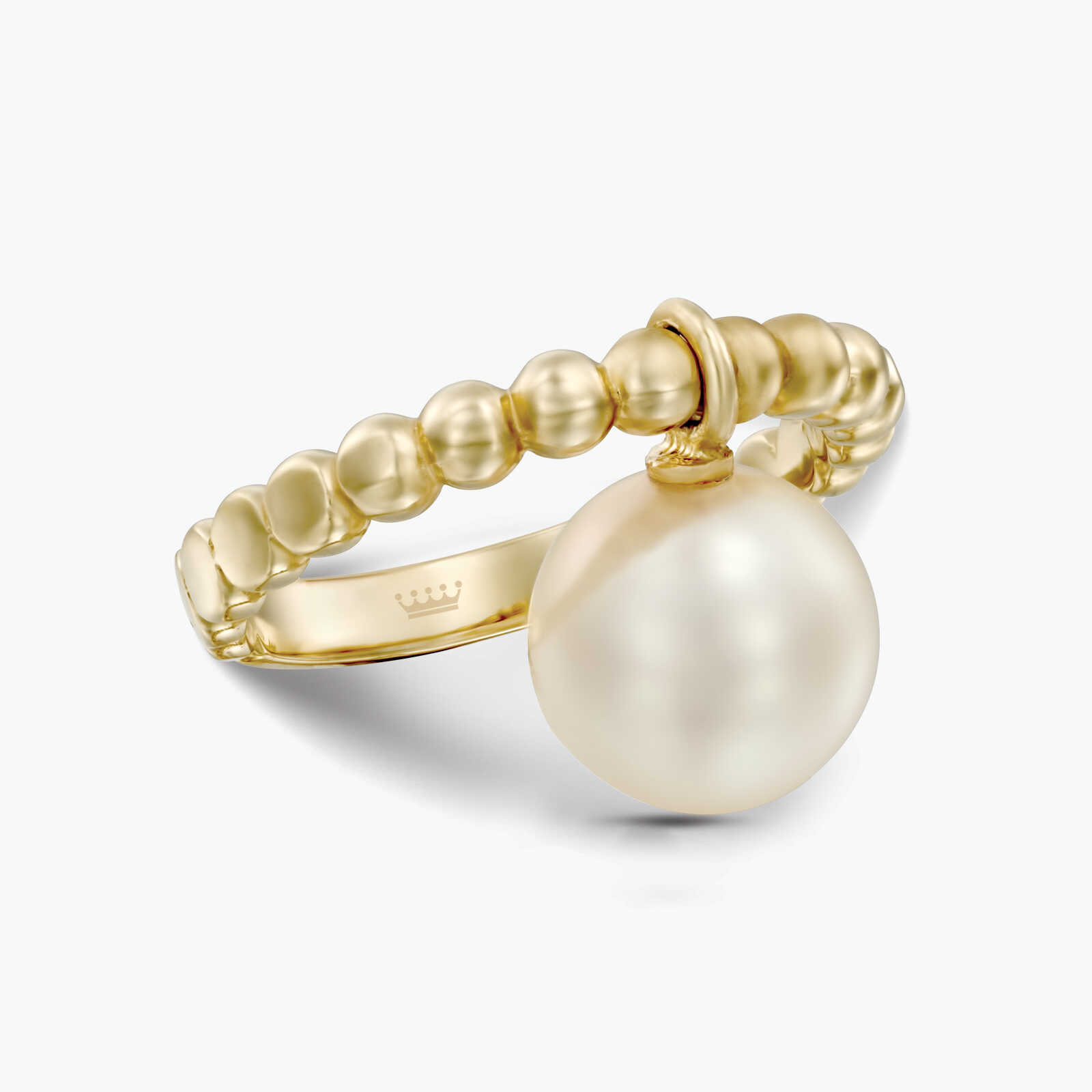 טבעת פנינה זהב