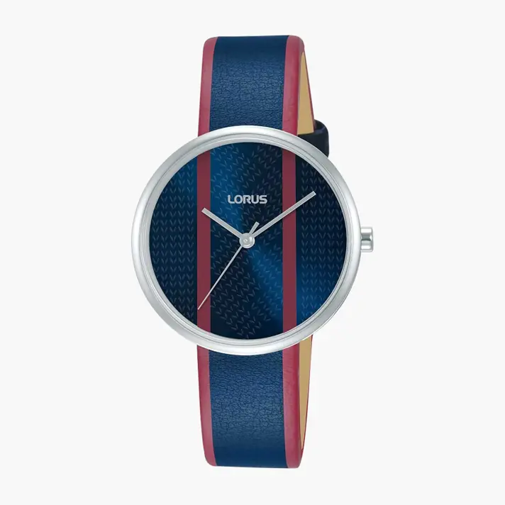 שעון lorus בעיצוב אופנתי לנשים בצבעי כחול ובורדו