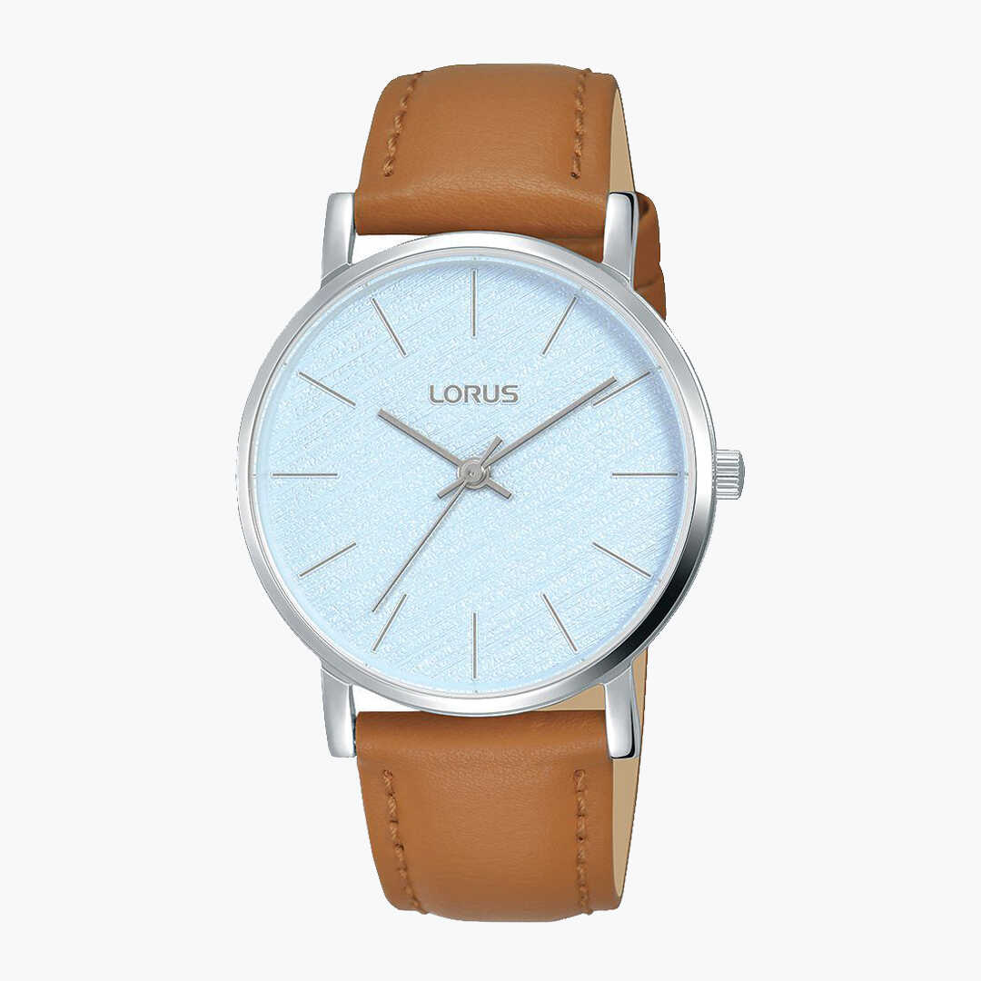 שעון lorus לוח תכלת בעיבוד מחוספס