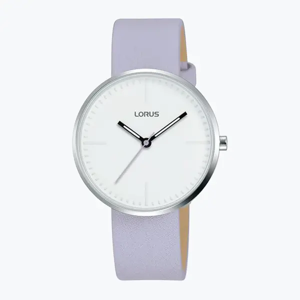 שעון lorus לוח לבן ורצועה בצבע סגול בהיר (RG277N) - רויאלטי תכשיטים