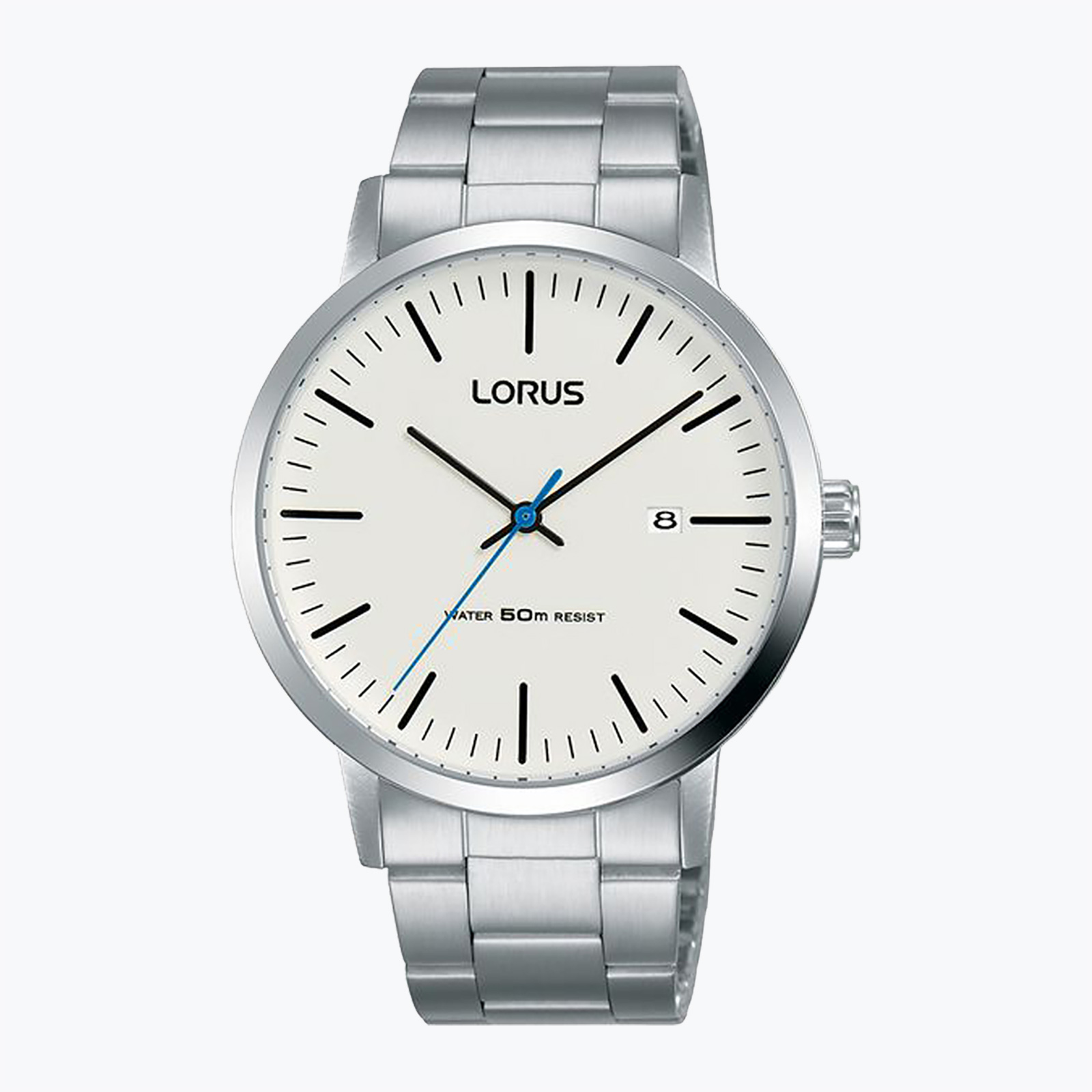 שעון Lorus לוח לבן עמיד למים