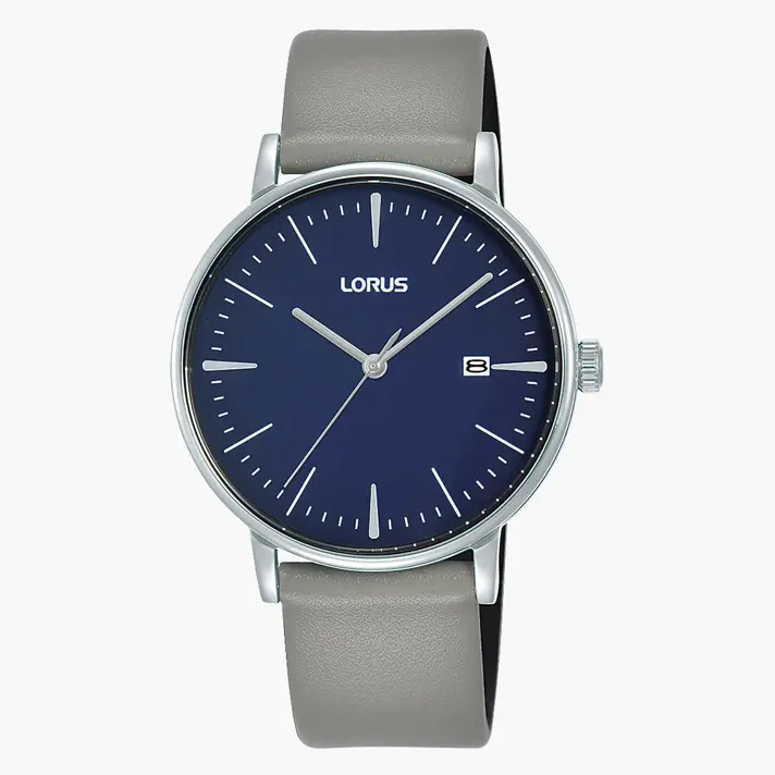 שעון Lorus עם לוח כחול ותאריכון