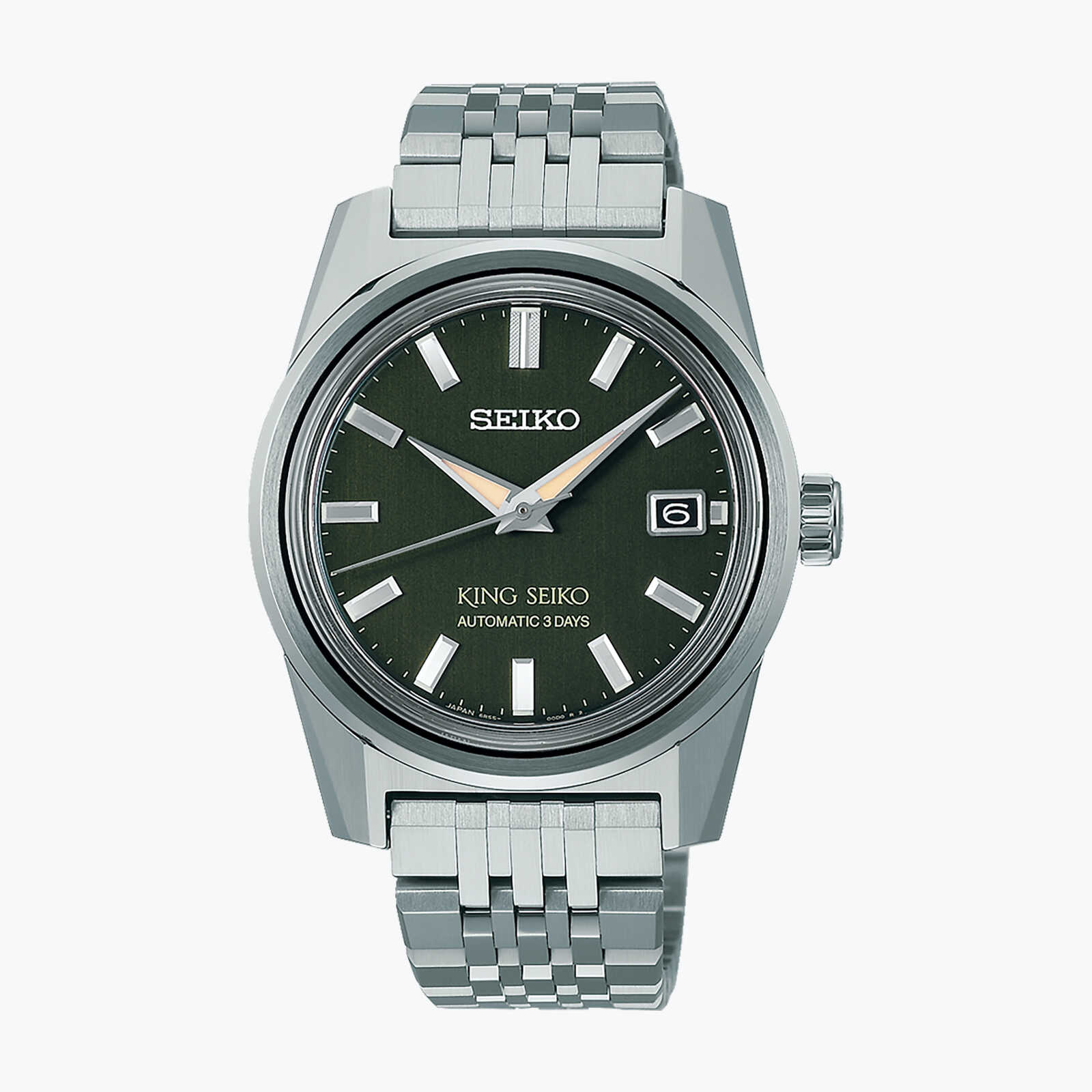 שעון KING SEIKO Olive Suede עם רצועה מתחלפת