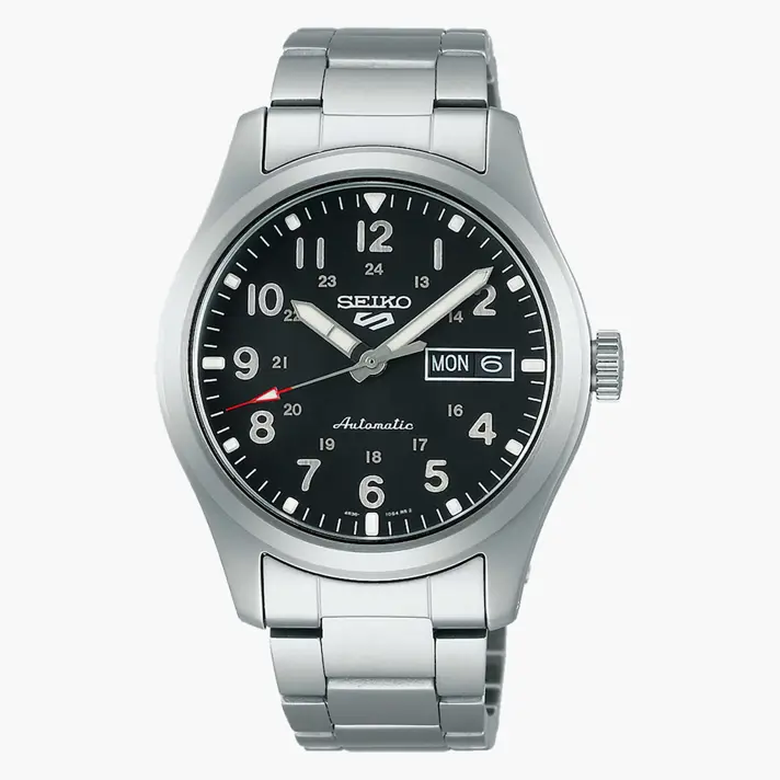 SEIKO 5 SPORT מנגנון אוטומטי ולוח שחור