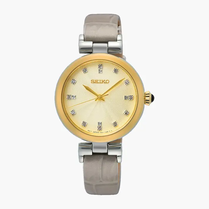 שעון SEIKO עם יהלומים וזכוכית ספיר קריסטל