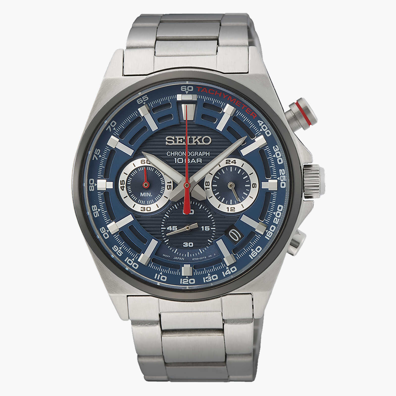 שעון SEIKO כרונוגרף עם לוח כחול