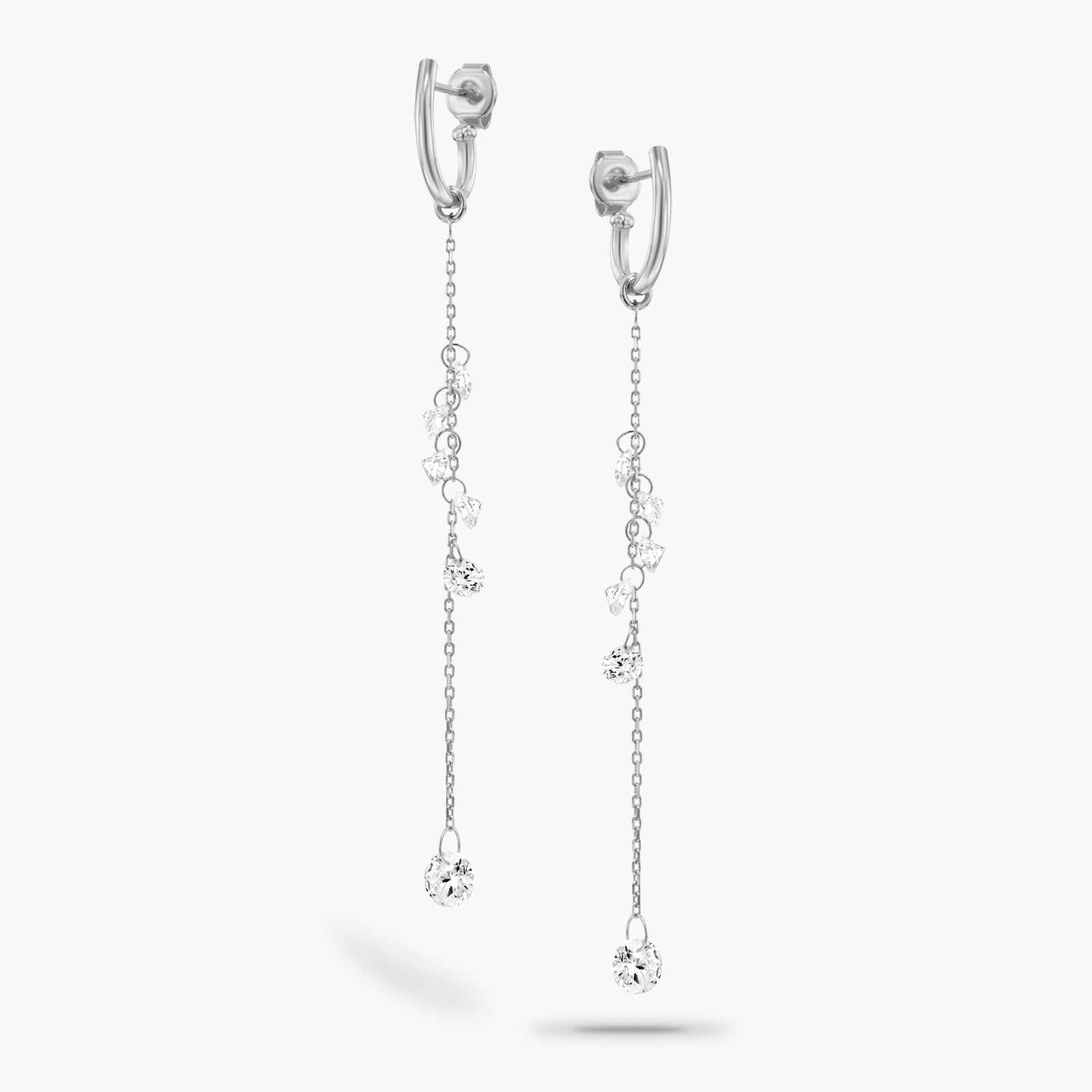 עגילי זהב אורך 7.5 ס"מ