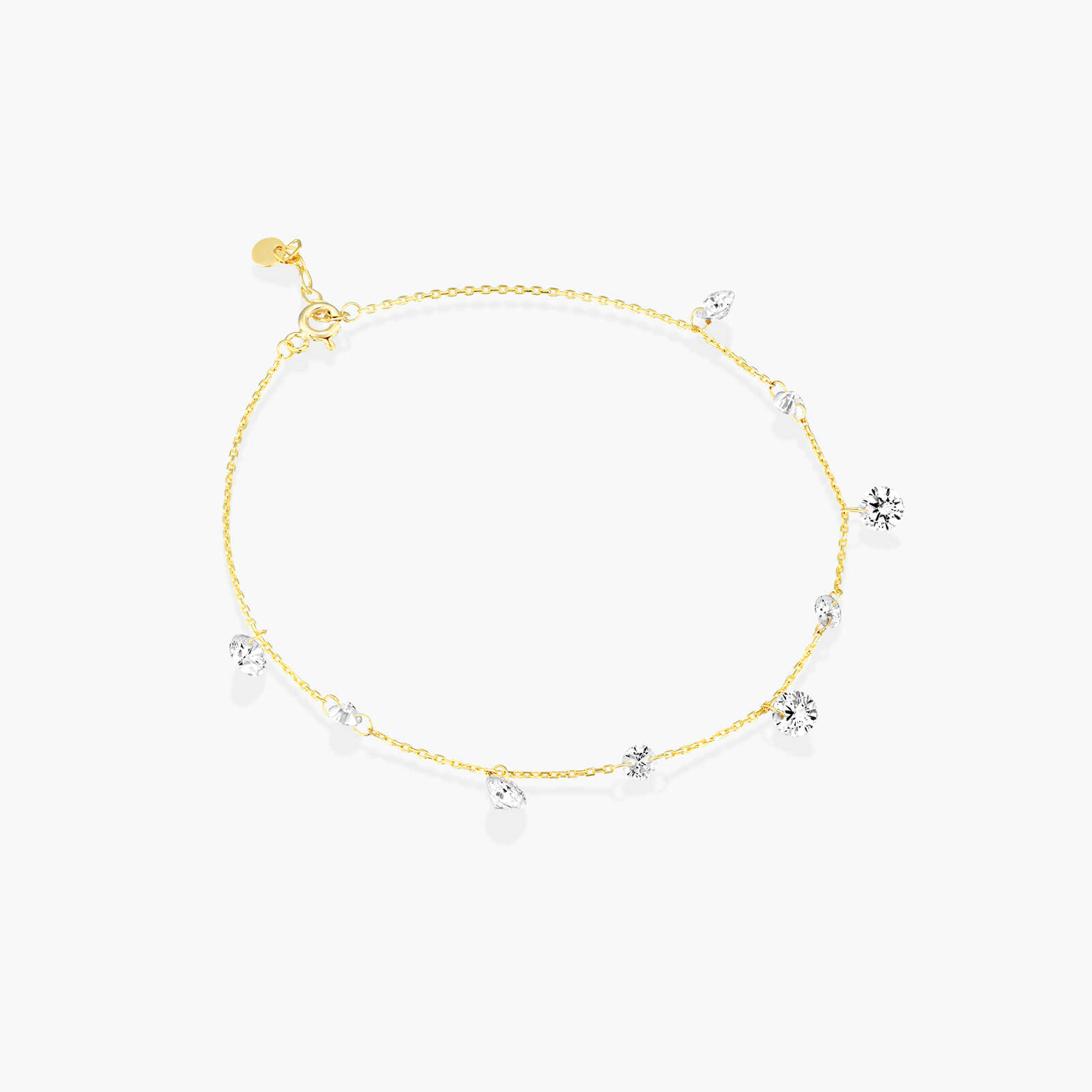 צמיד רגל 21+3 ס"מ עם זרקונים