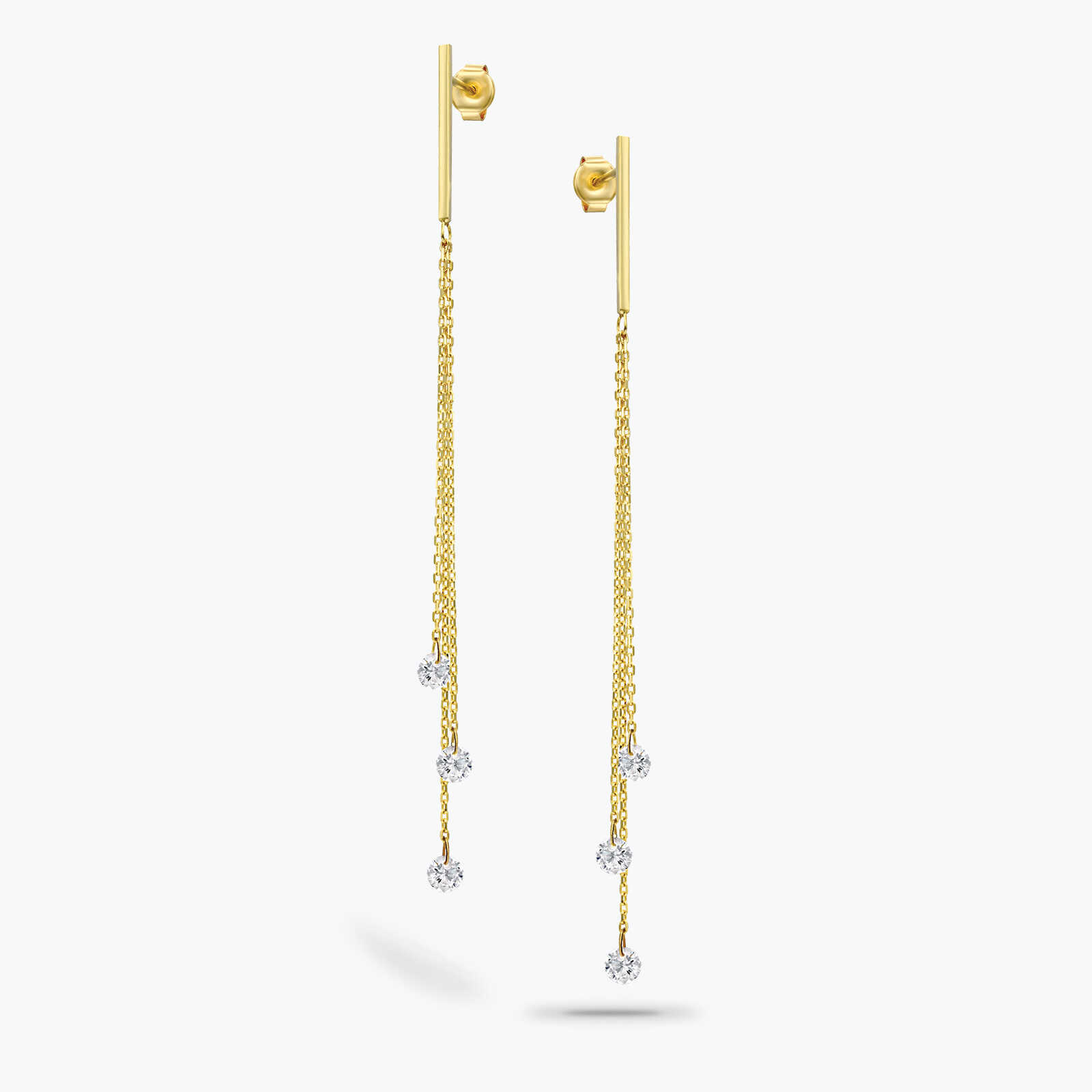 עגילי זהב  עם זרקונים