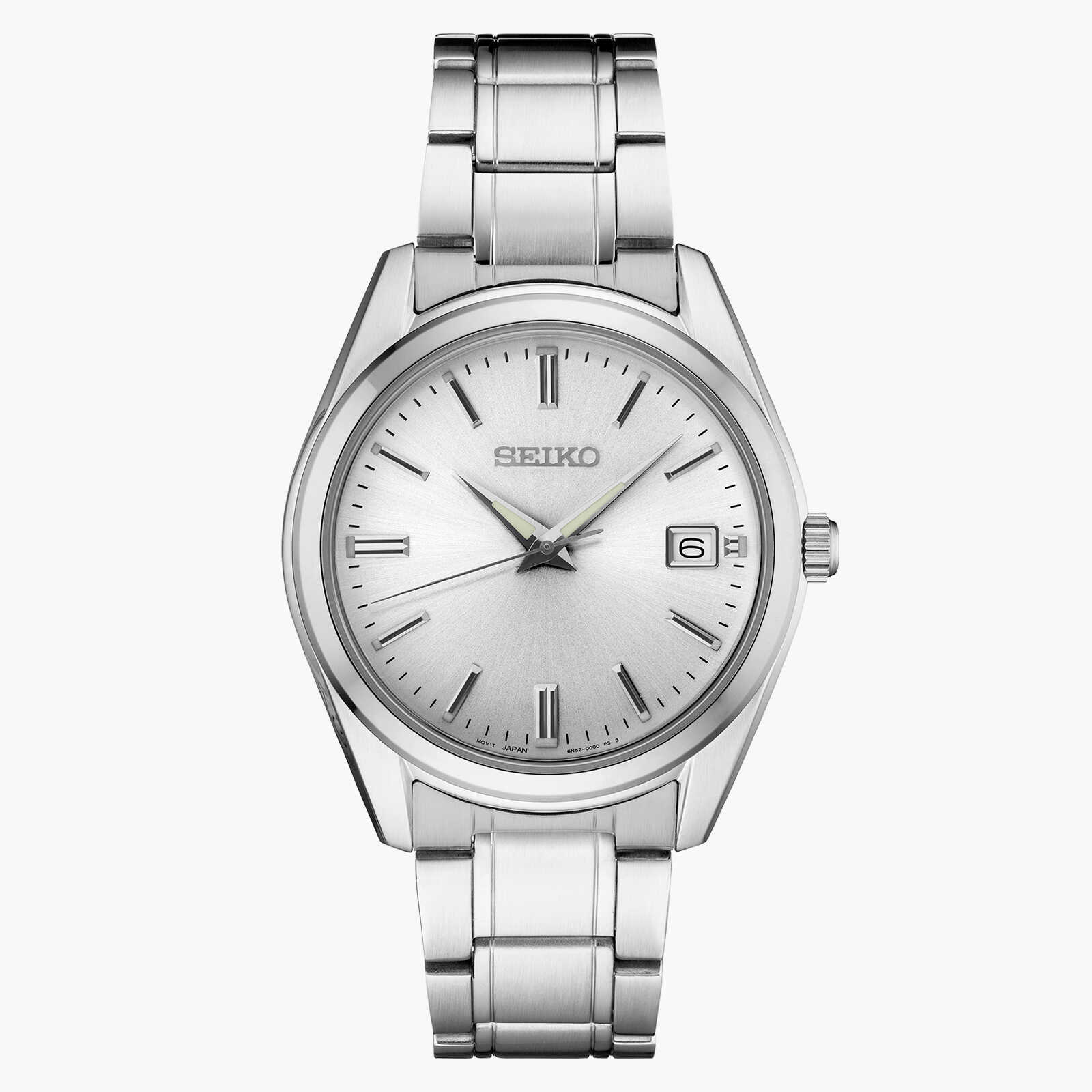 שעון SEIKO מוכסף עם זכוכית ספיר קריסטל