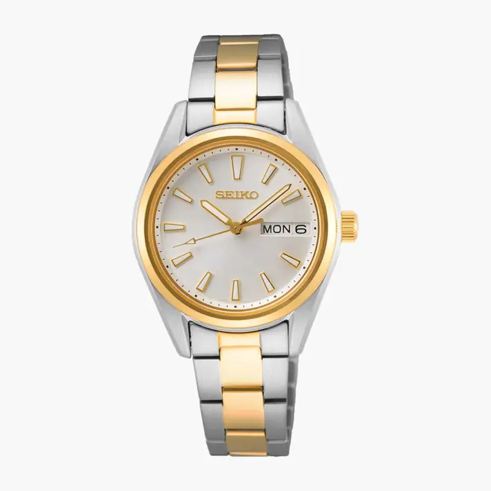 שעון SEIKO לנשים עם זכוכית ספיר ותאריכון