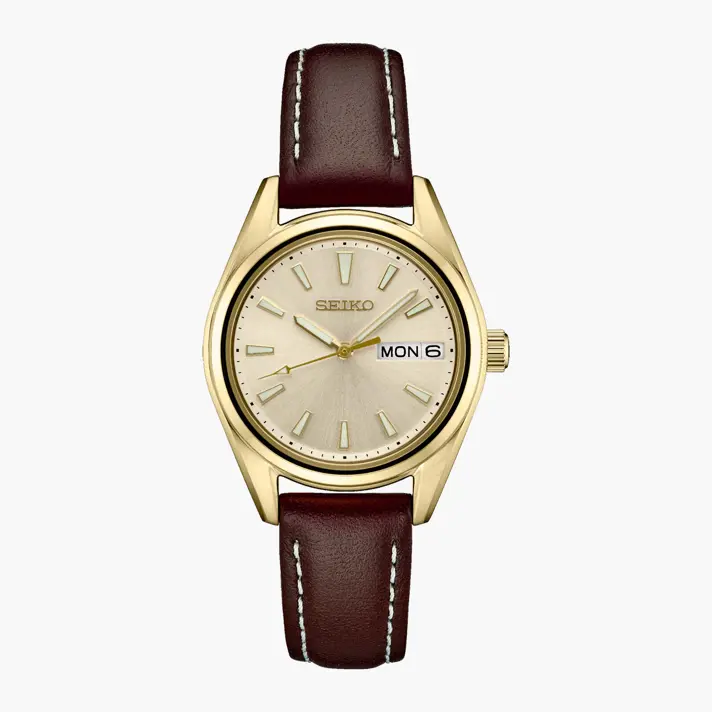 שעון SEIKO לנשים עם זכוכית ספיר ותאריכון