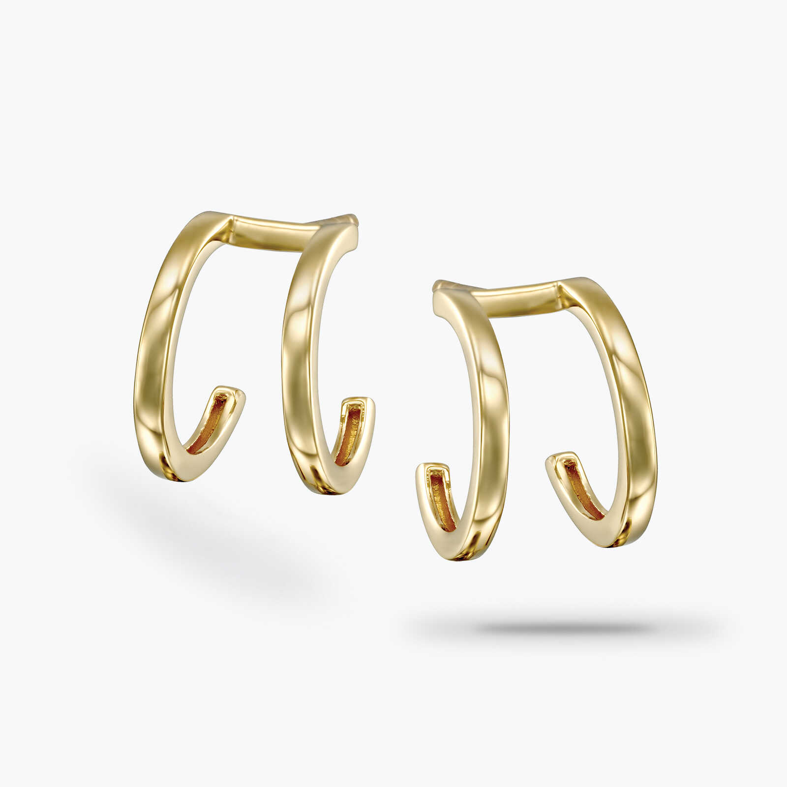 עגייל זהב חצי עיגול חלקים