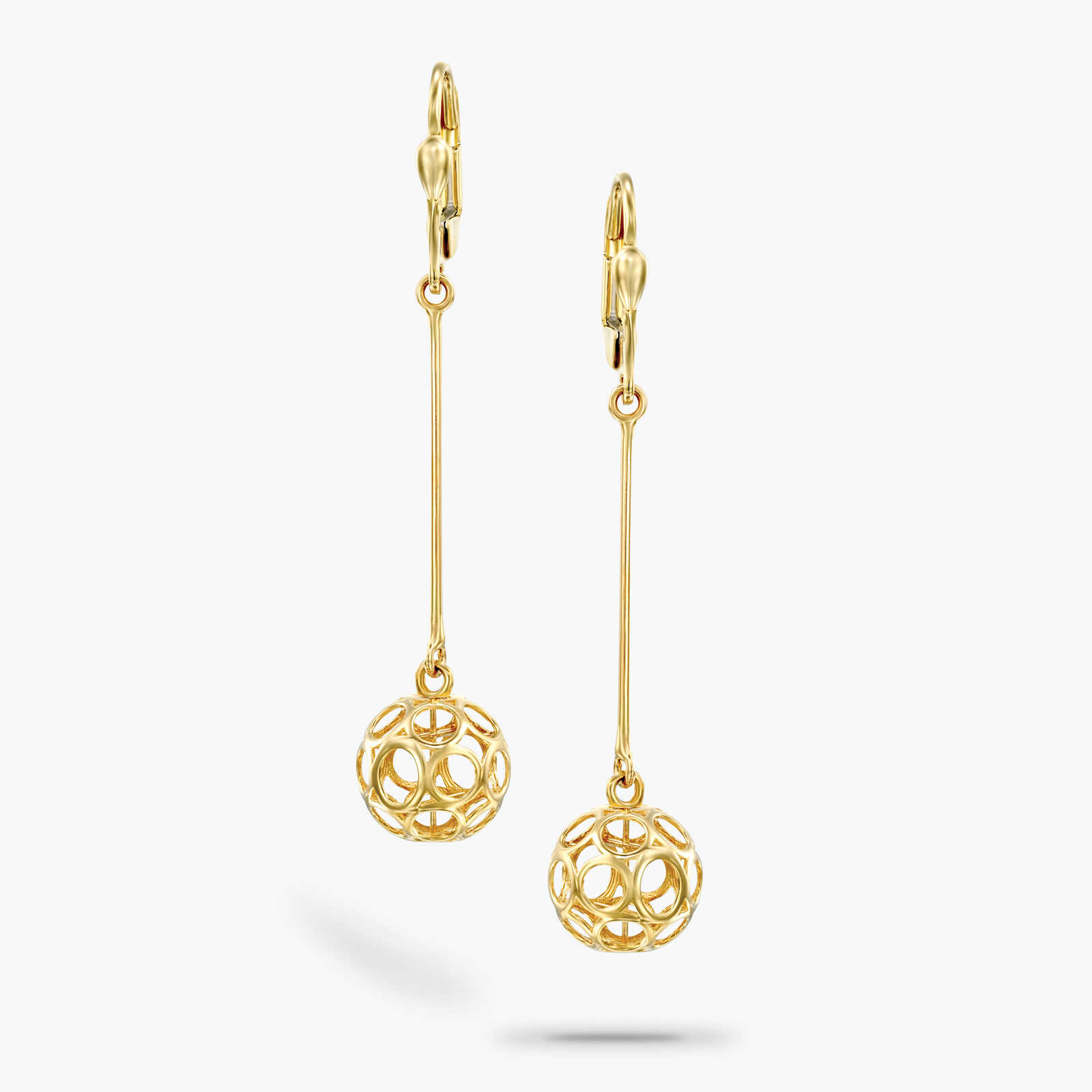 עגילי זהב אורך 5 ס"מ