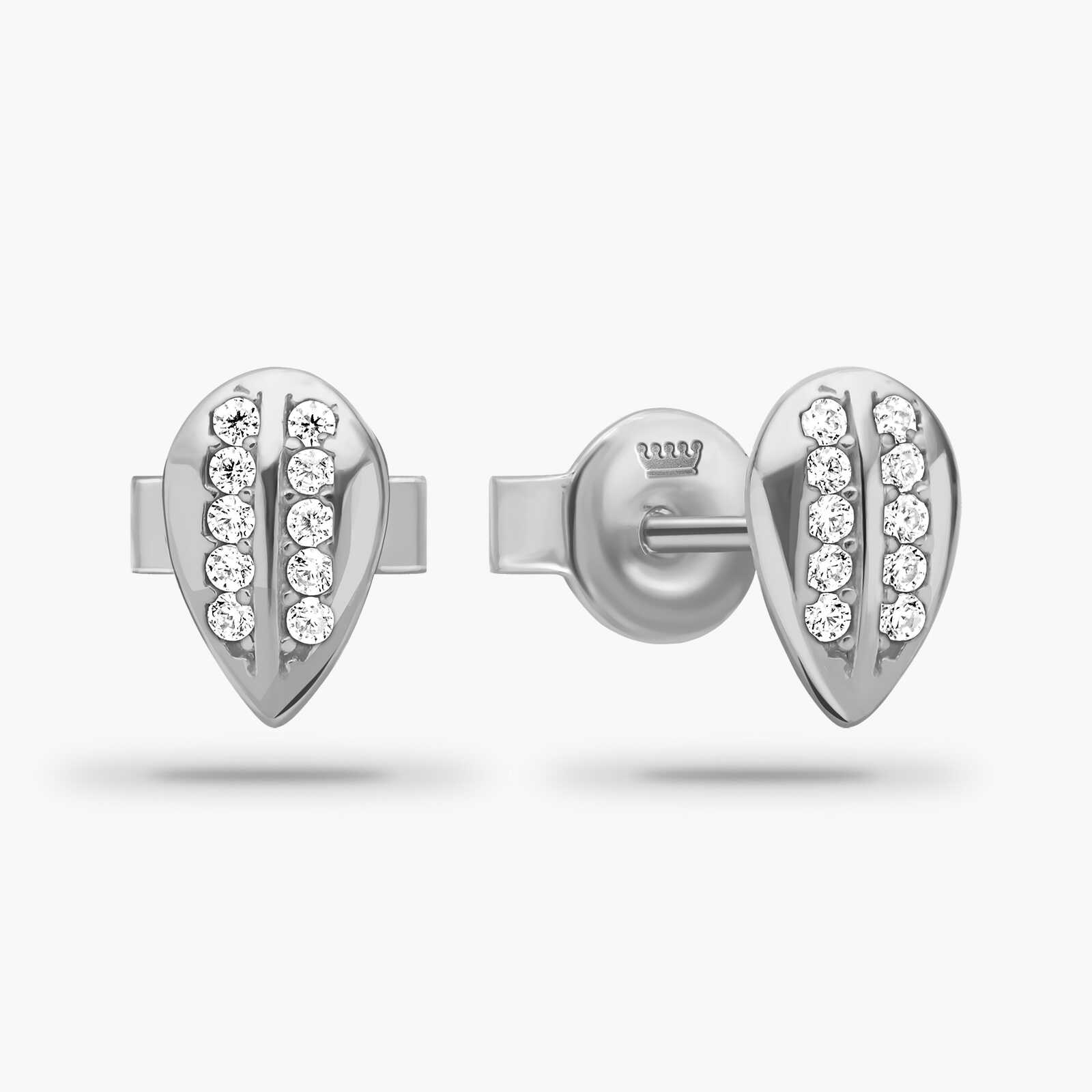 עגילי זהב ולרי משובצים זרקונים