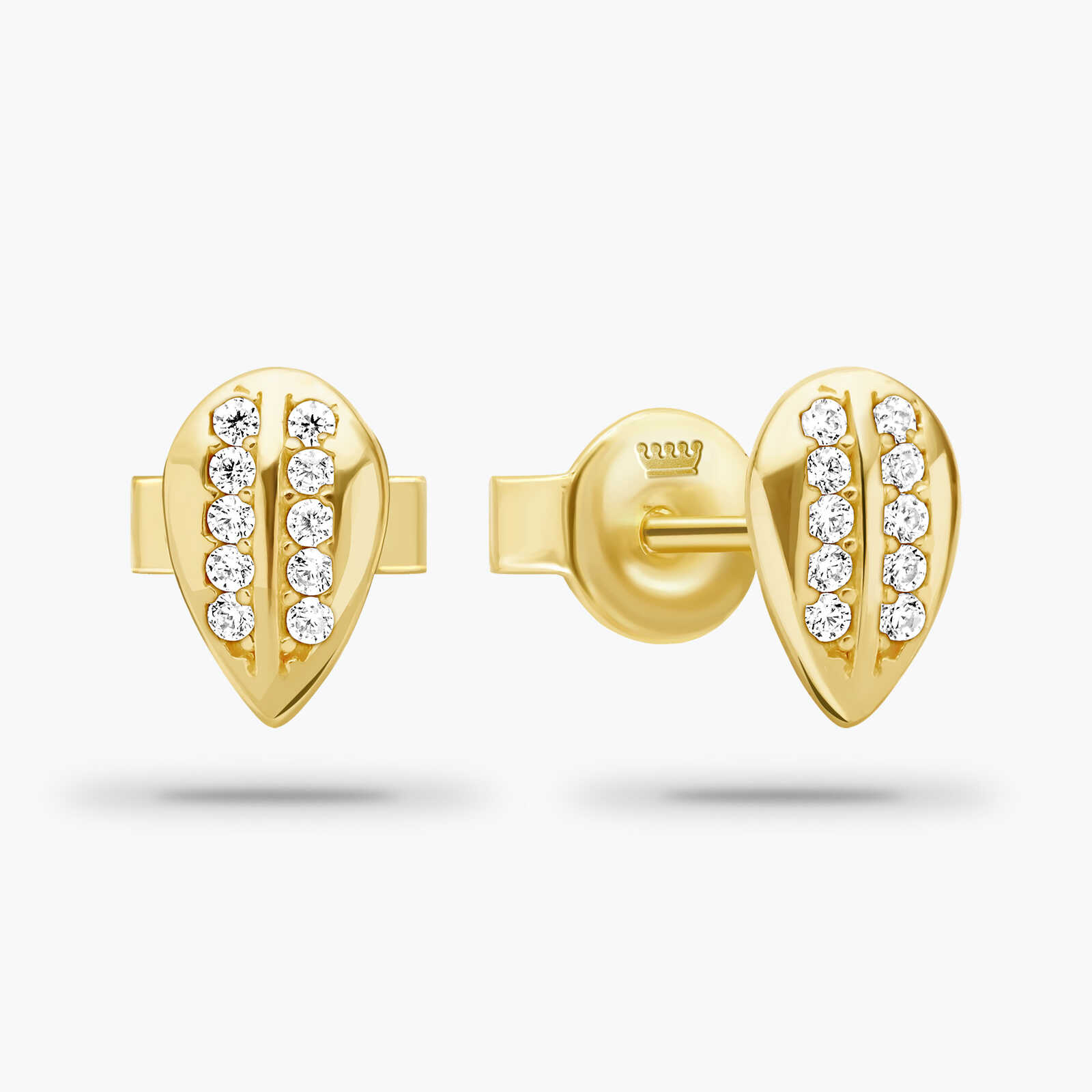 עגילי זהב ולרי משובצים זרקונים