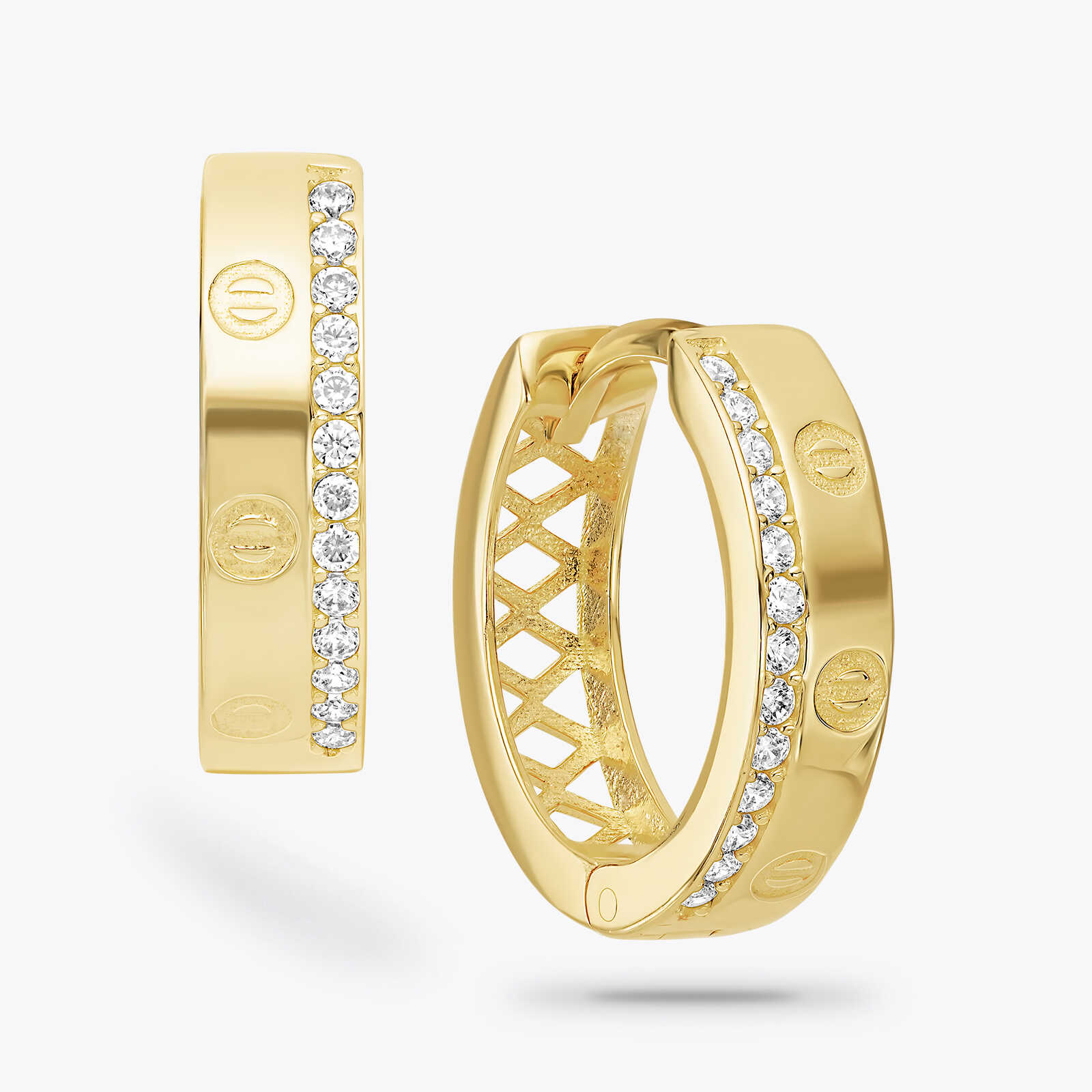 עגילי גפן חישוקי זהב