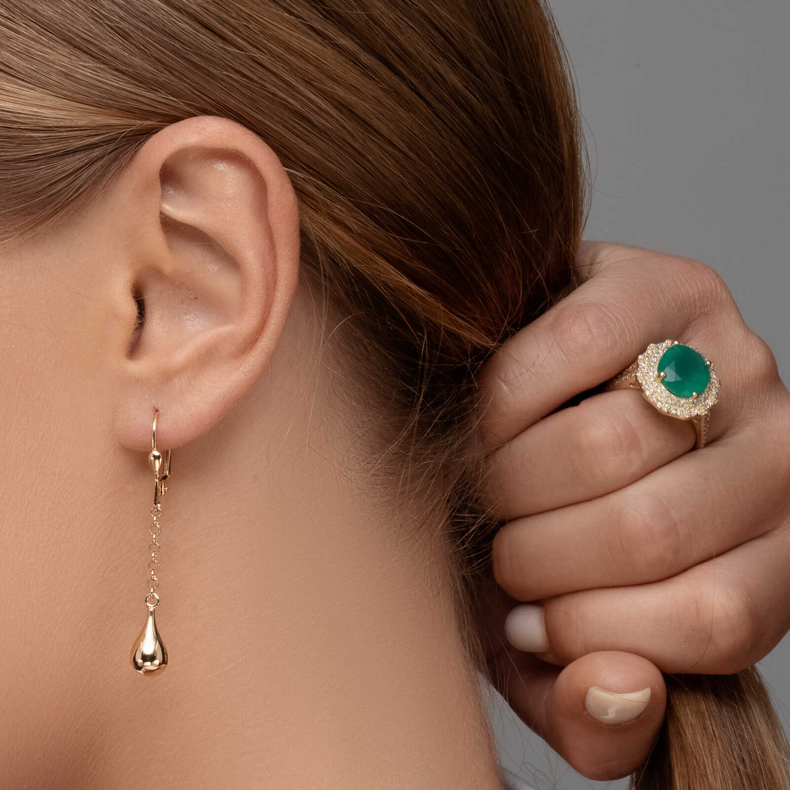 עגילי זהב מורי ארוכים