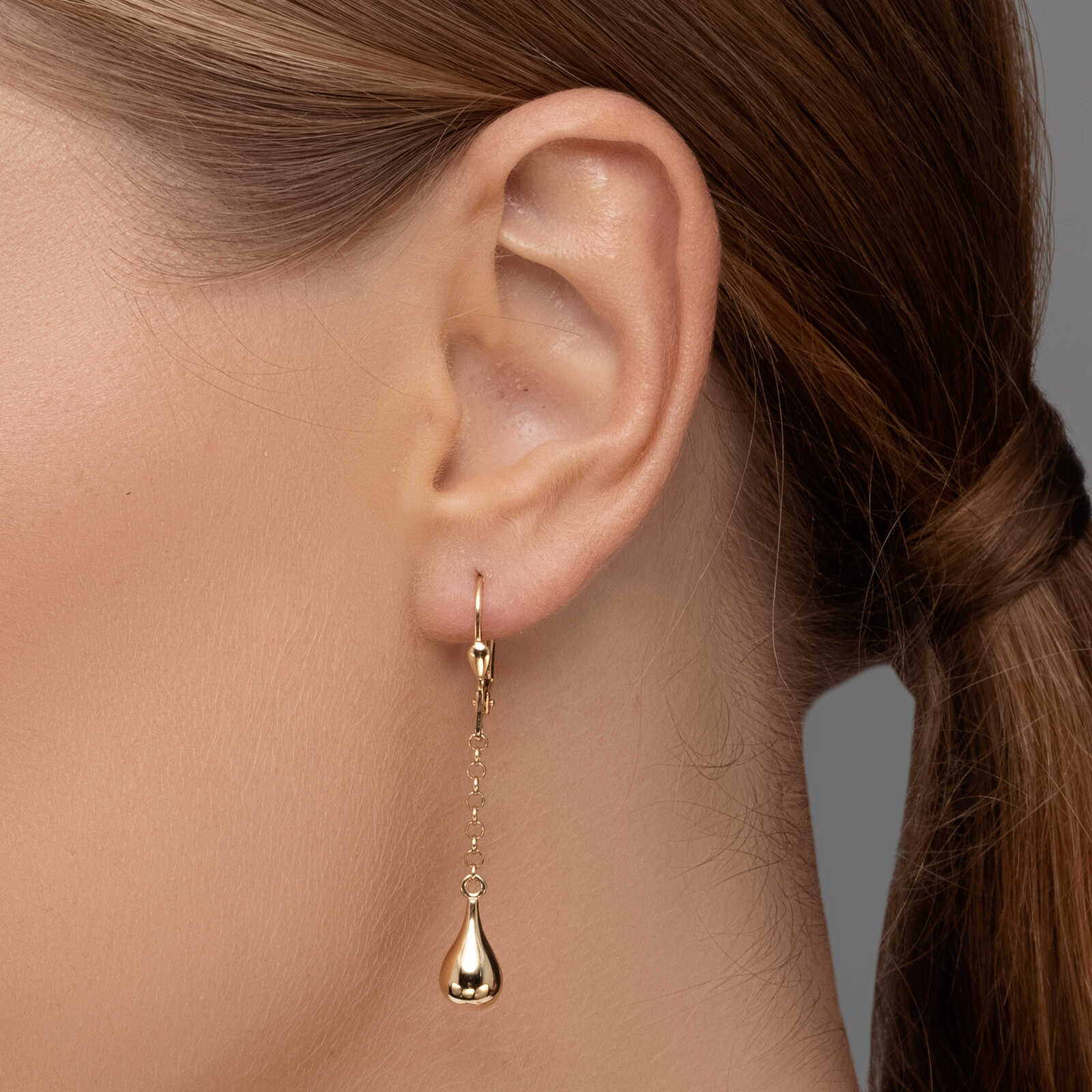 עגילי זהב מורי ארוכים