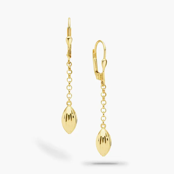 עגילי ג'יזל זהב תלויים