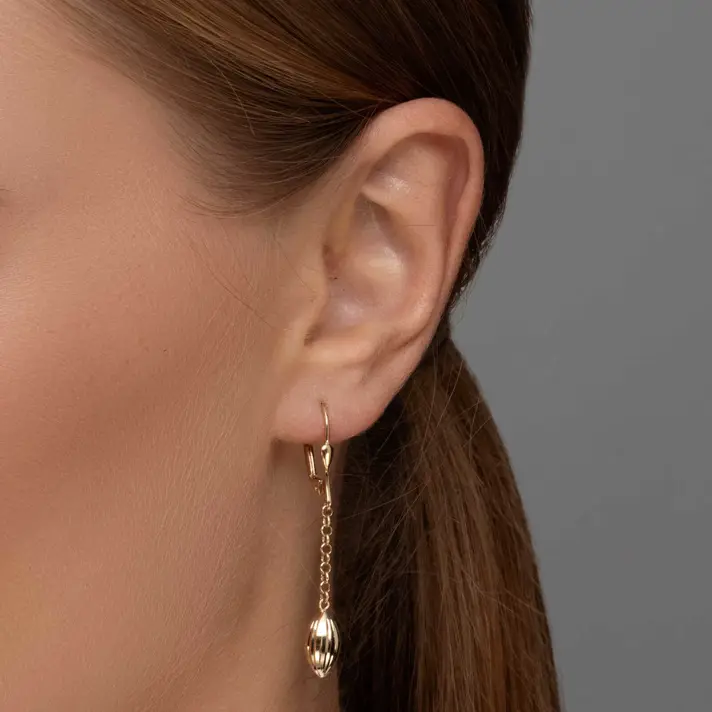 עגילי ג'יזל זהב תלויים