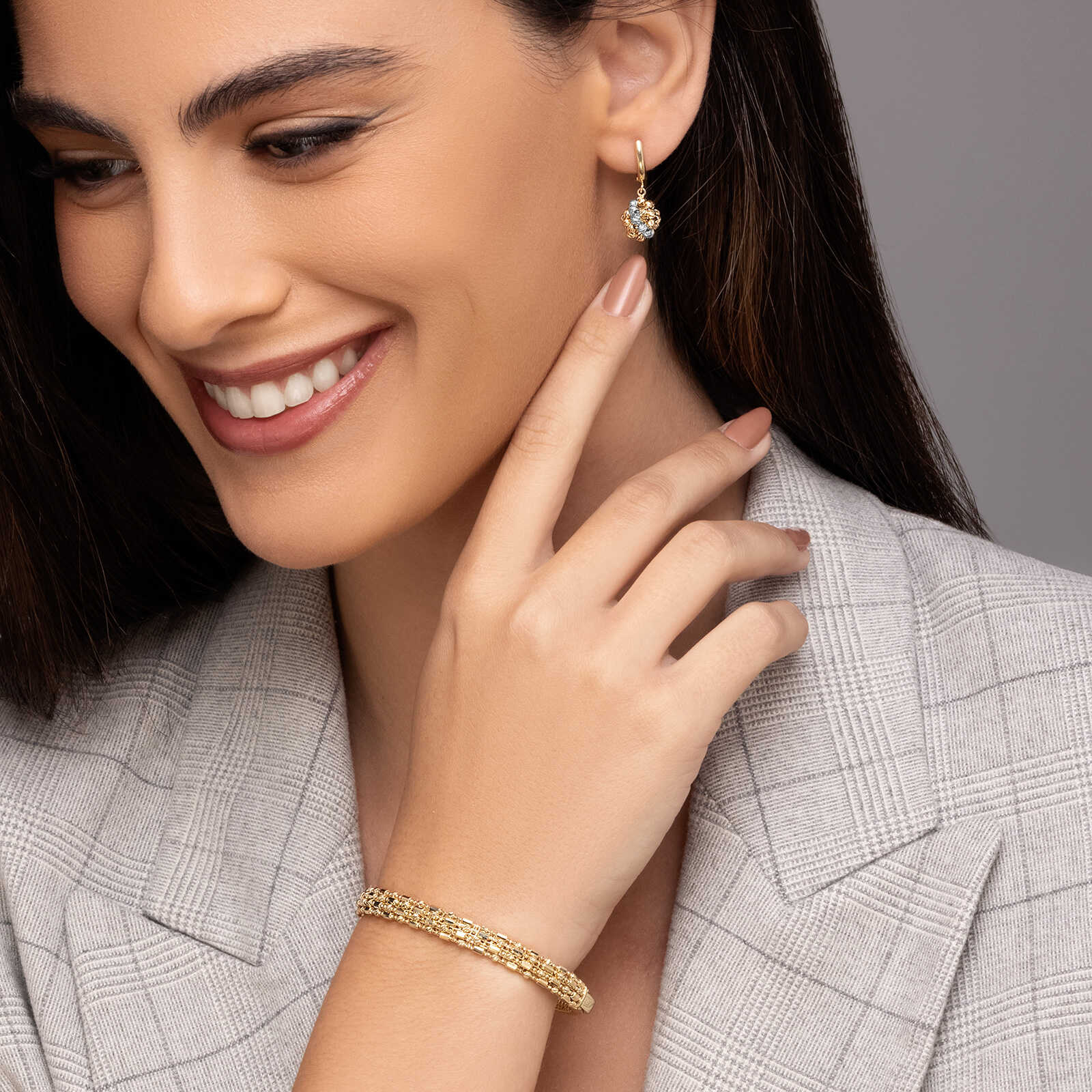 עגילי זהב ונציה- מקולקציית GOLDEN GLOW