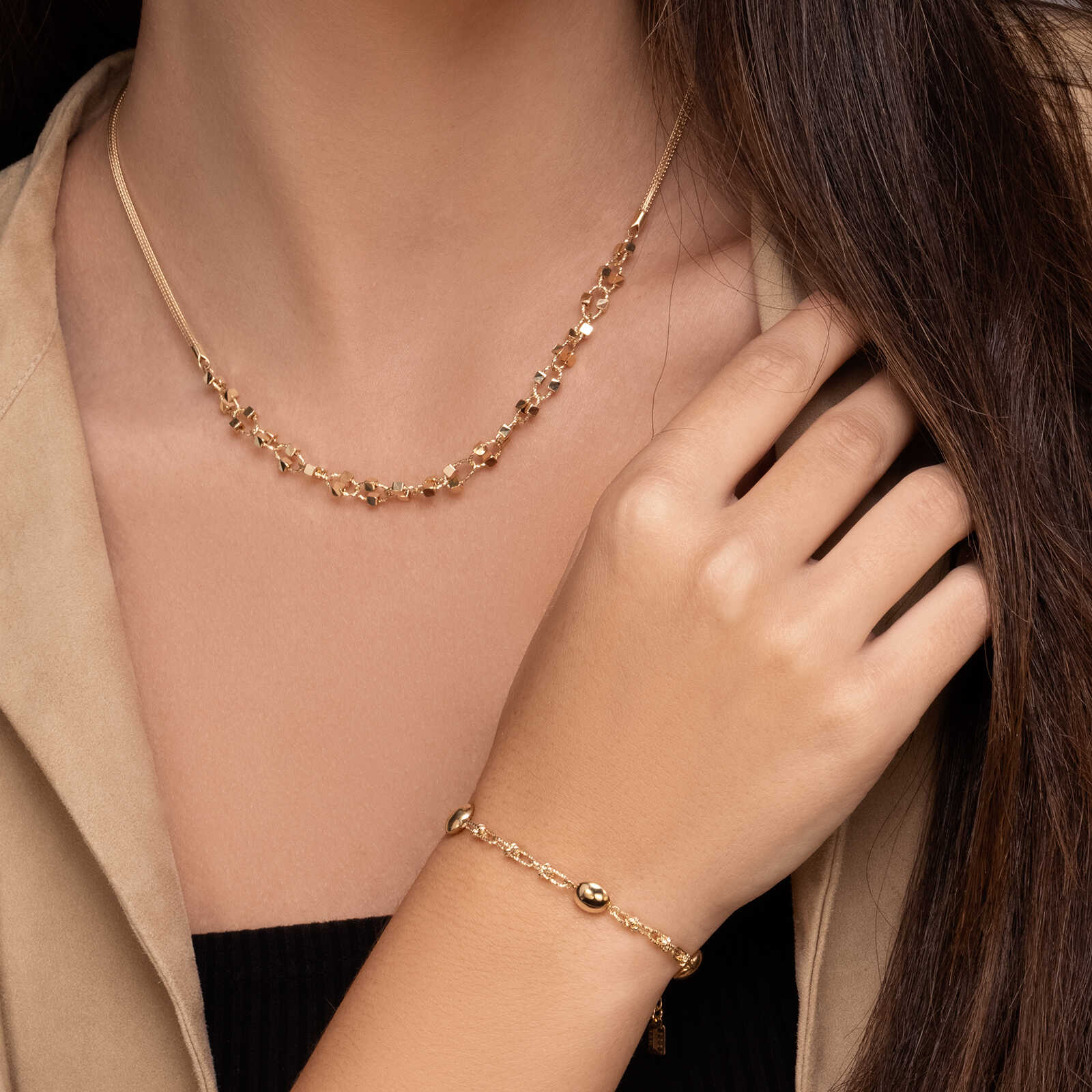 שרשרת זהב לימה- מקולקציית GOLDEN GLOW