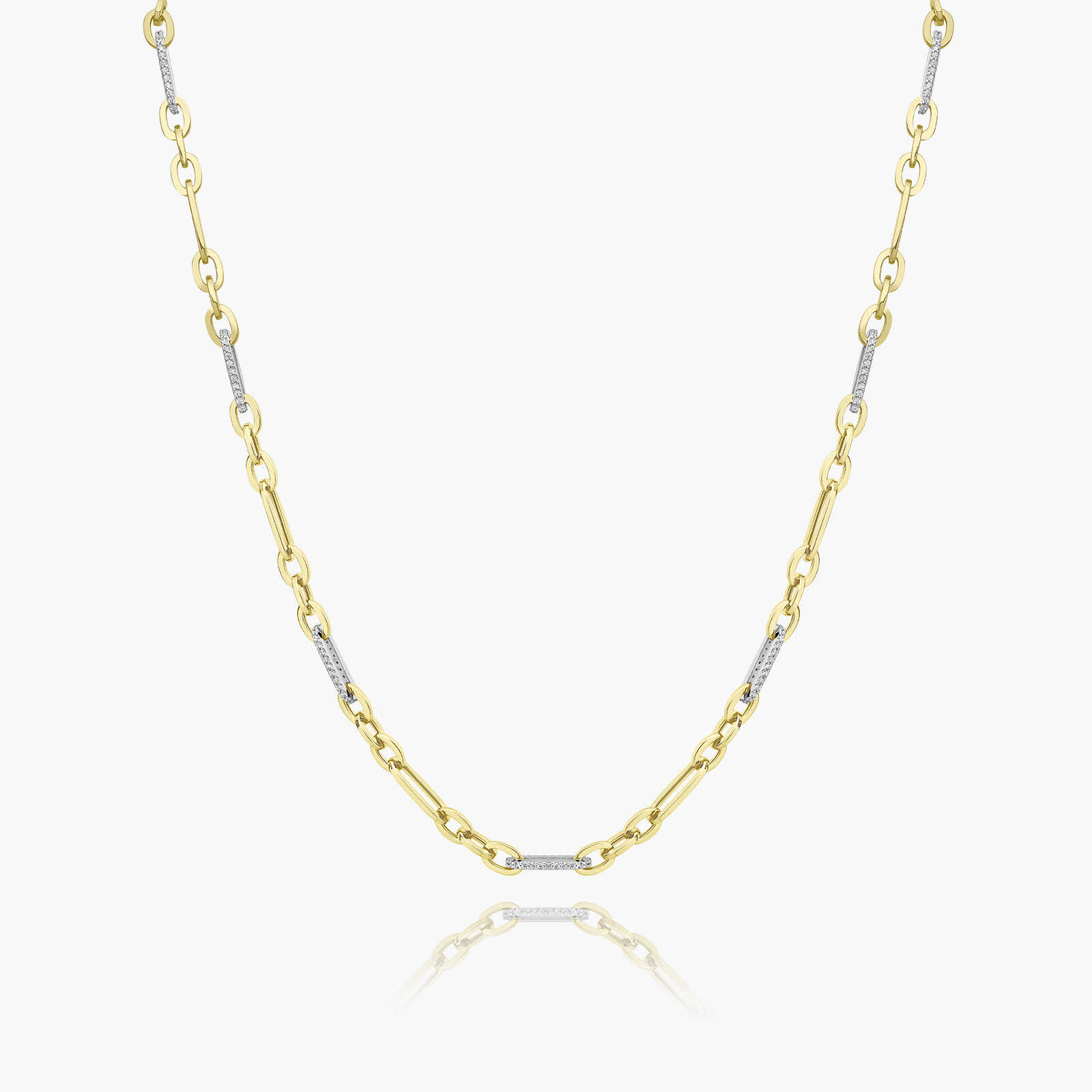 שרשרת זהבג'ס- חוליות בשיבוץ זרקונים