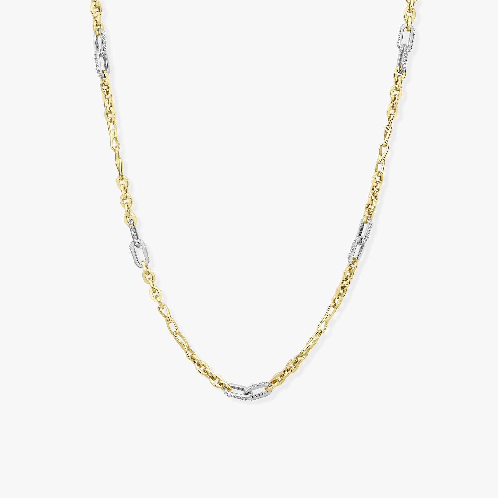 שרשרת זהב קלואי- חוליות זהב משובצות זרקונים