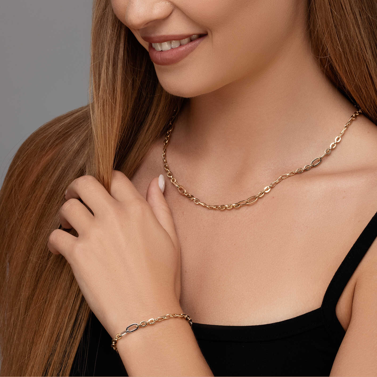 שרשרת זהב שוני - עם שילובי חוליות