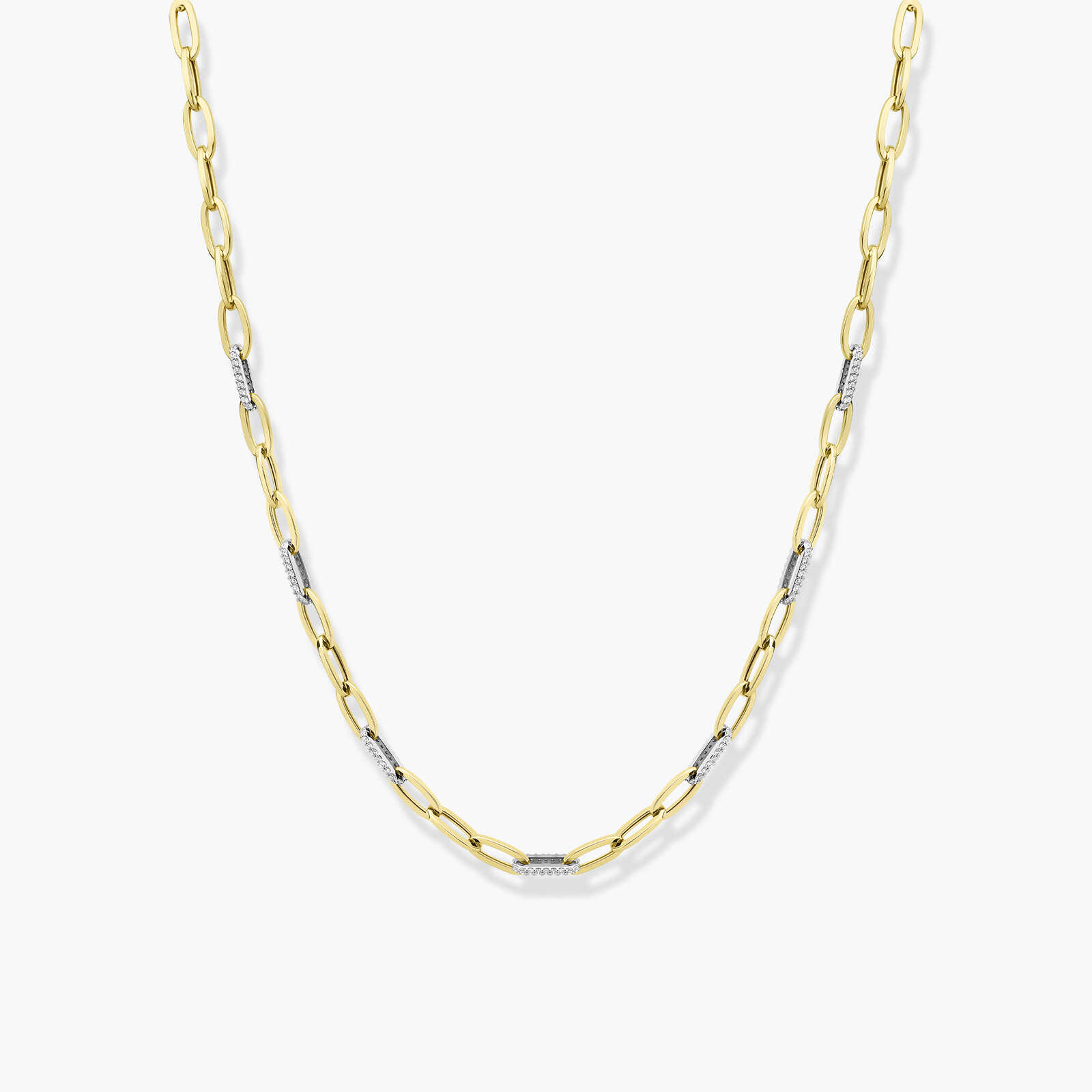 שרשרת זהב ריף- חוליות בשיבוץ זרקונים