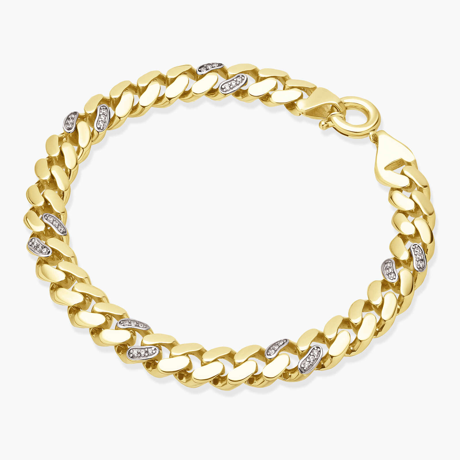 צמיד זהב איימי- חוליות משובצות זרקונים