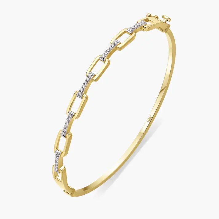 ליהי- צמיד זהב קשיח משובץ זרקונים