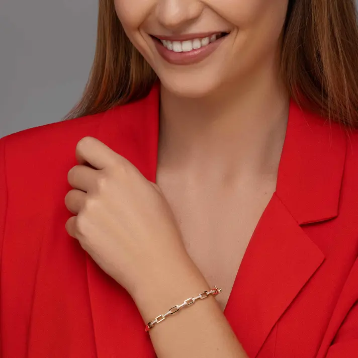 ליהי- צמיד זהב קשיח משובץ זרקונים