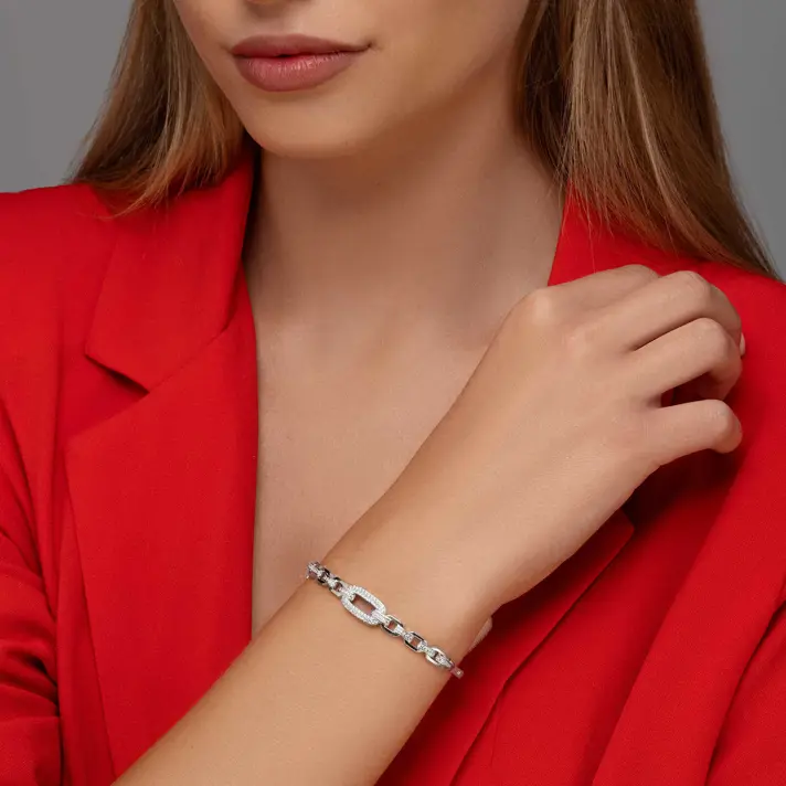 צמיד זואי- זהב קשיח ושיבוץ זרקונים