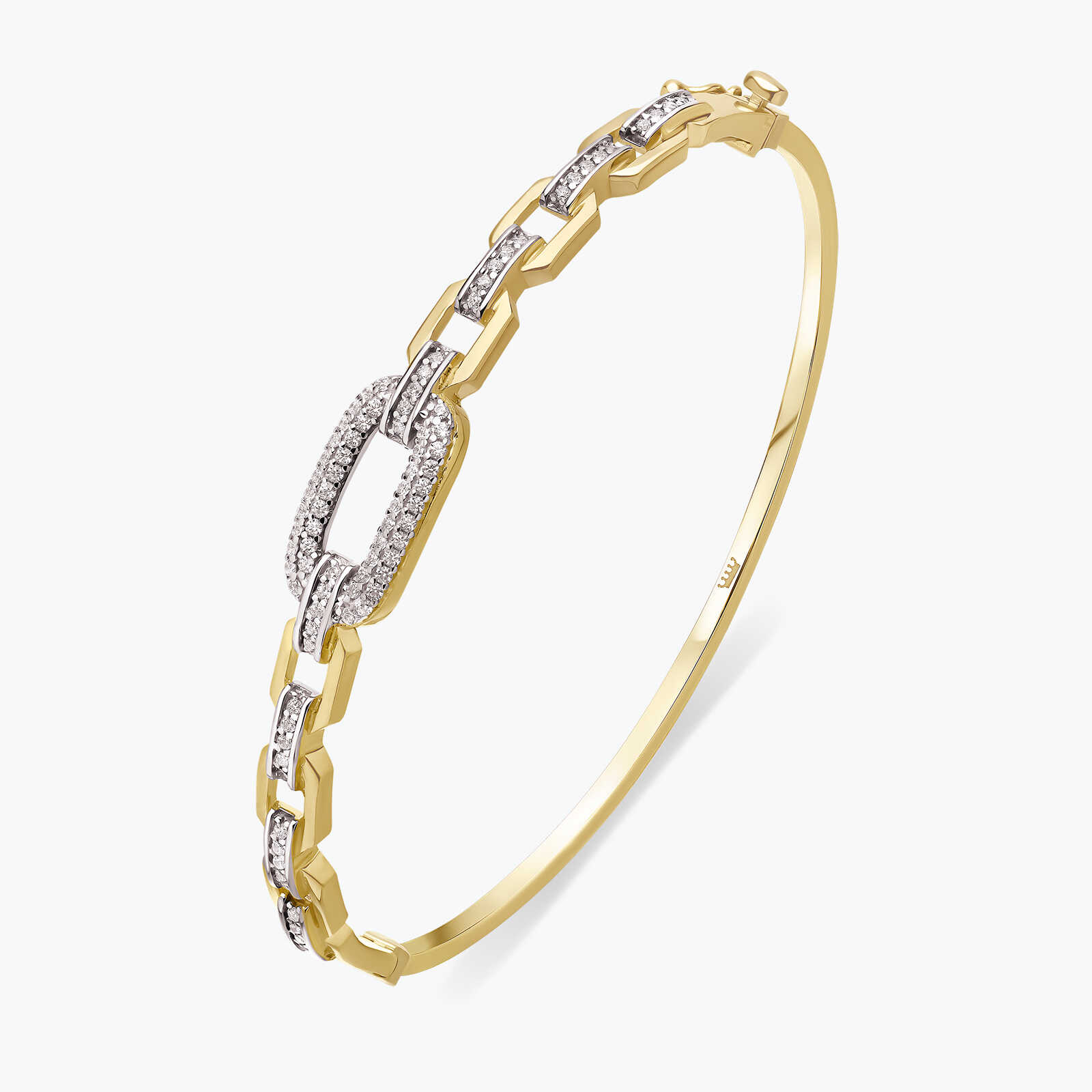 צמיד זואי- זהב קשיח ושיבוץ זרקונים